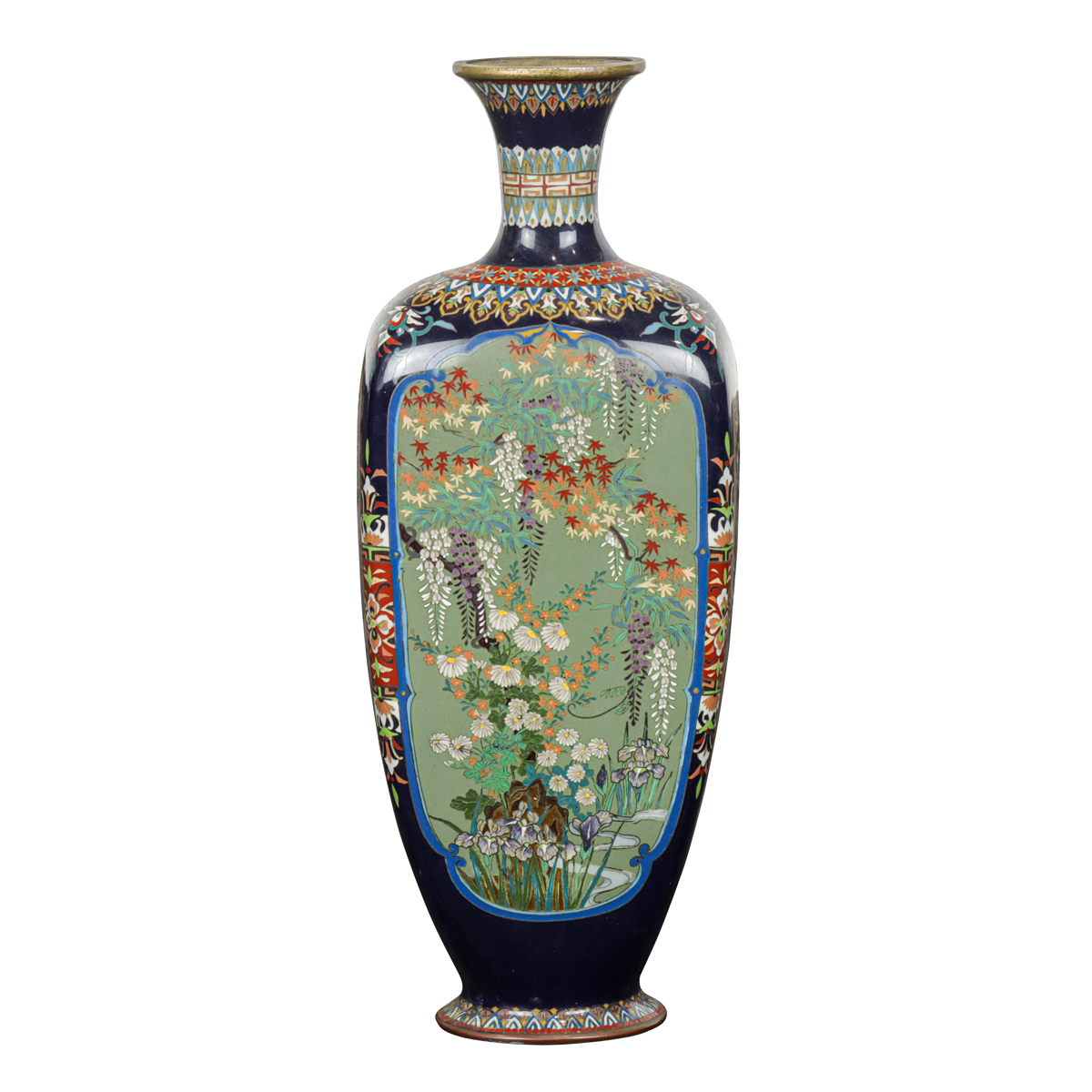 A Japanese cloisonne vase
