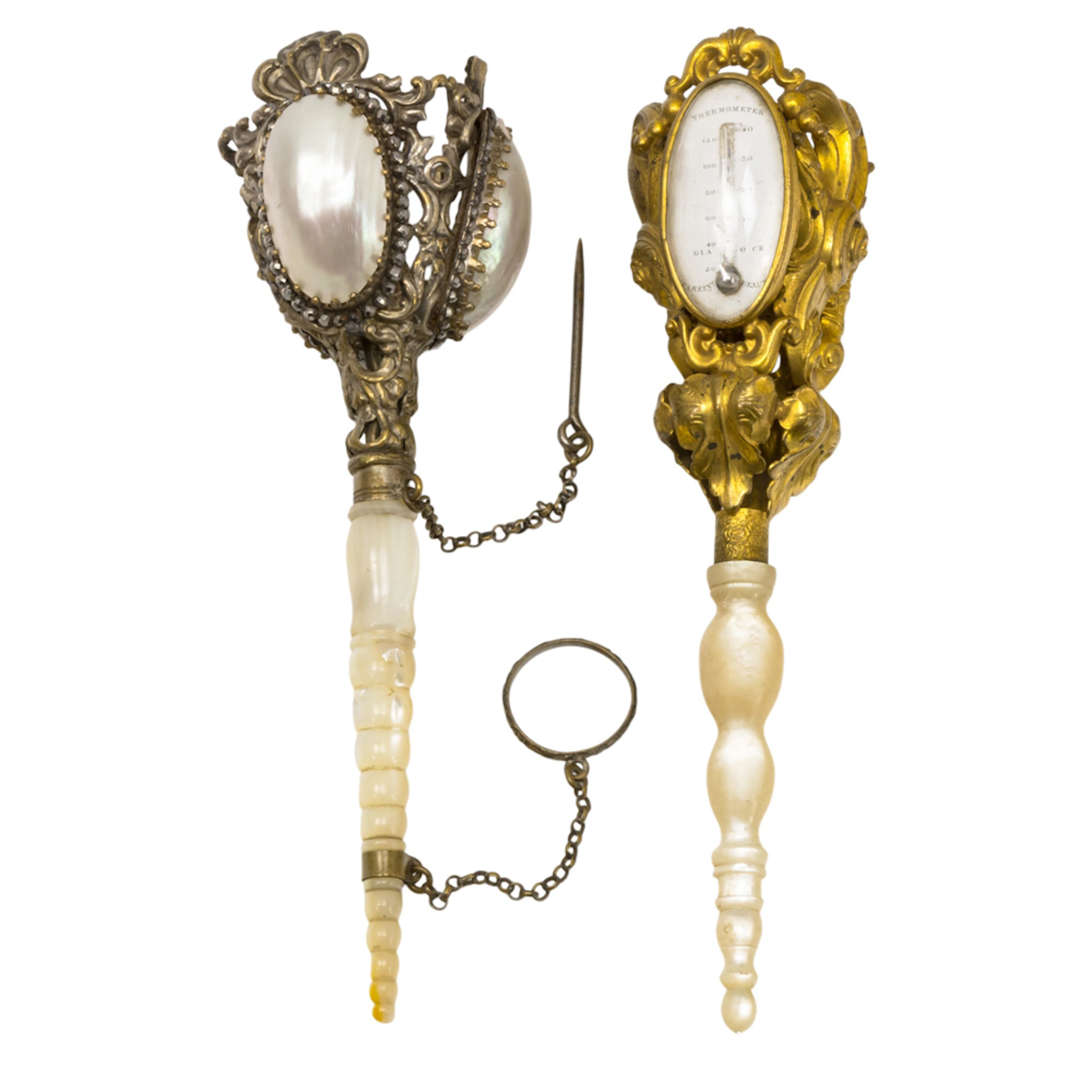 Two French posy holders or tussie mussies