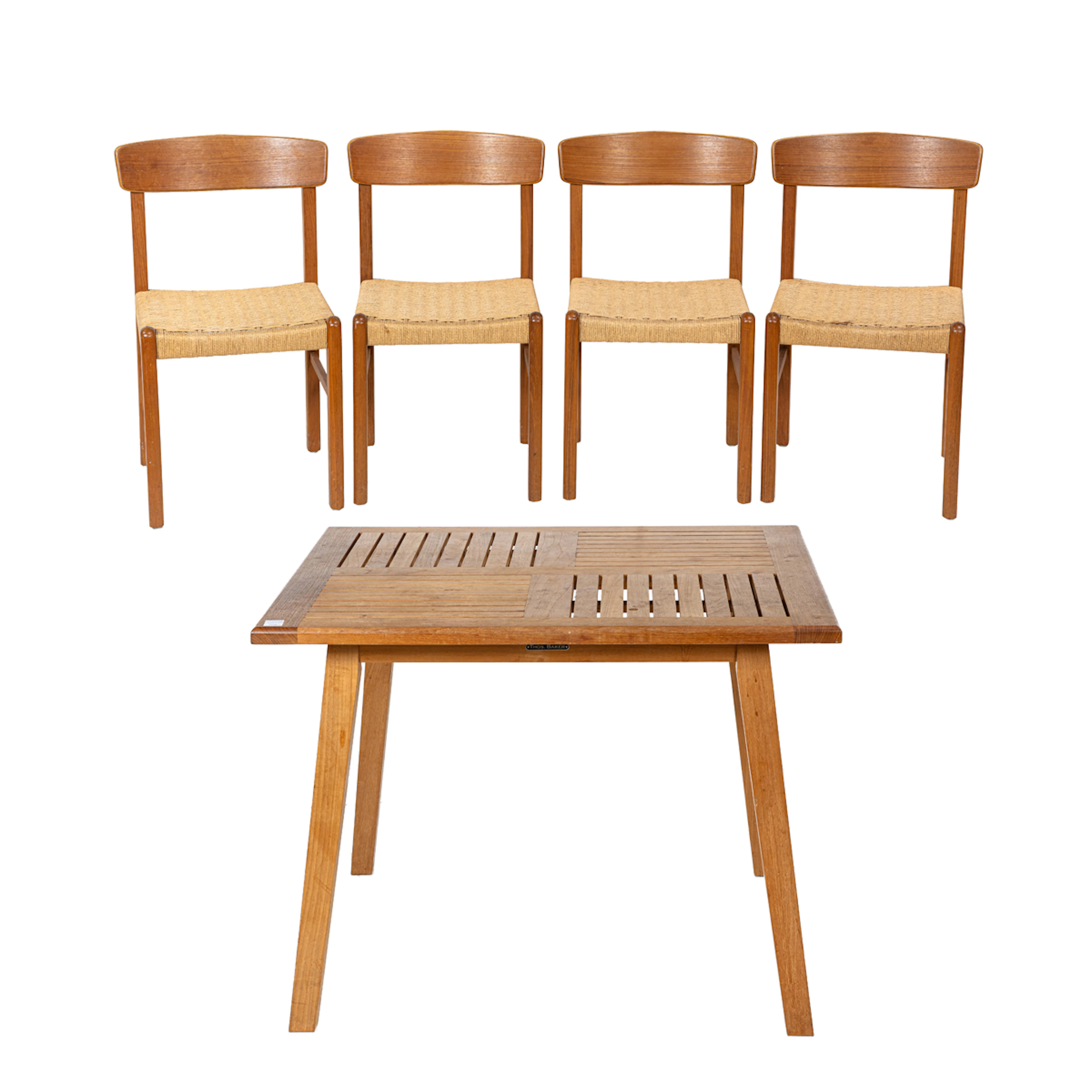 A Scandinavian Modern style teak dining set