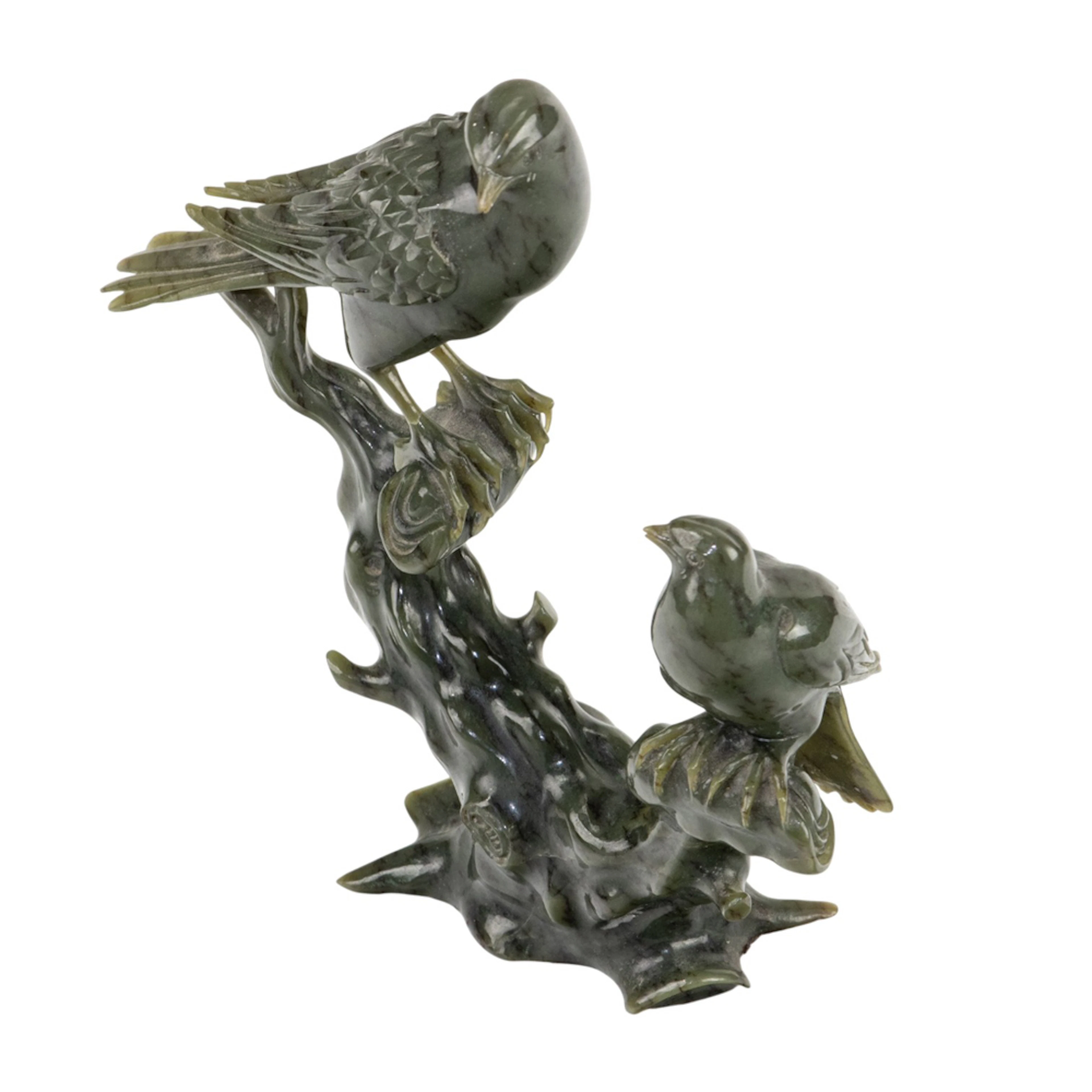 A Chinese spinach jade carving