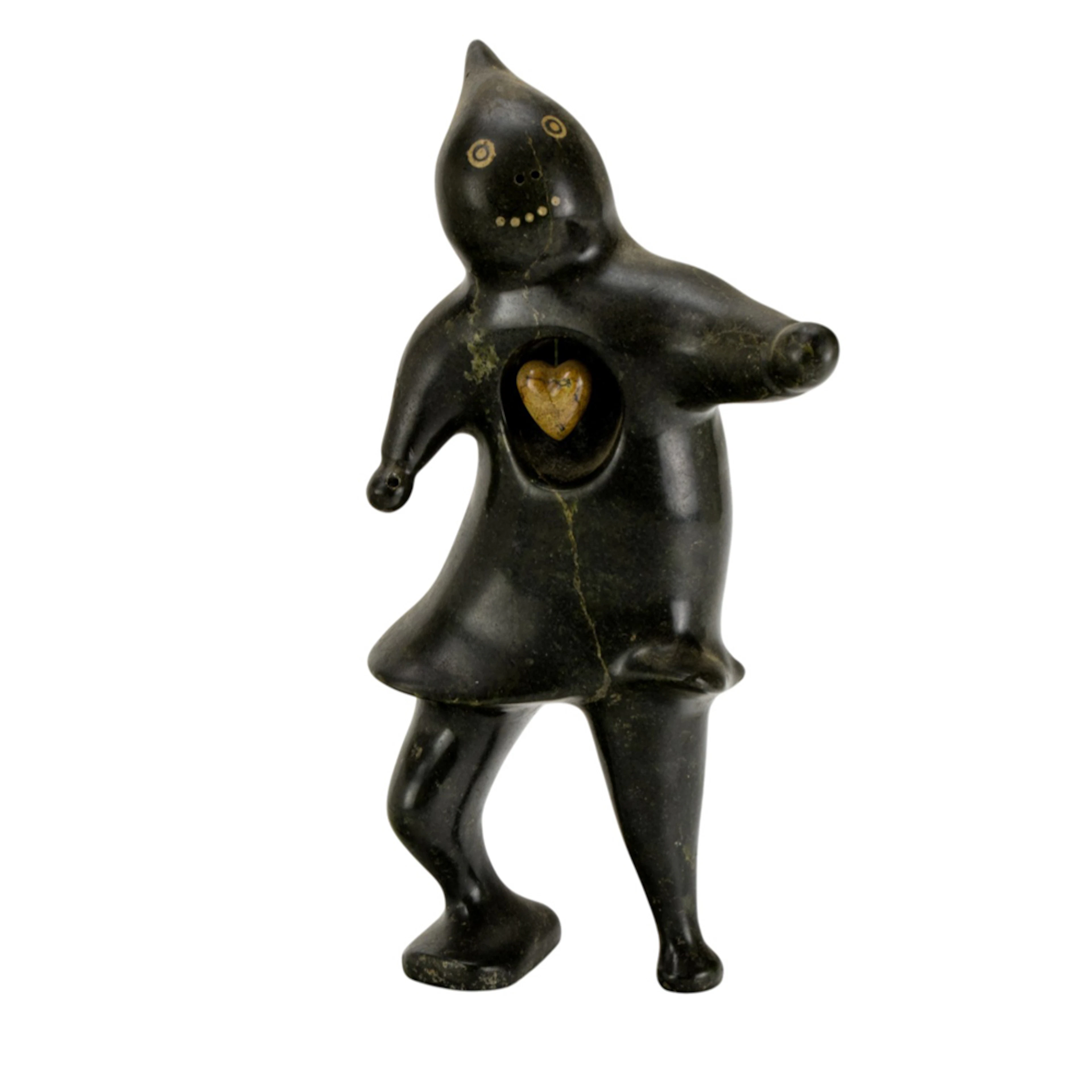 An Inuit carved stone Sedna figure