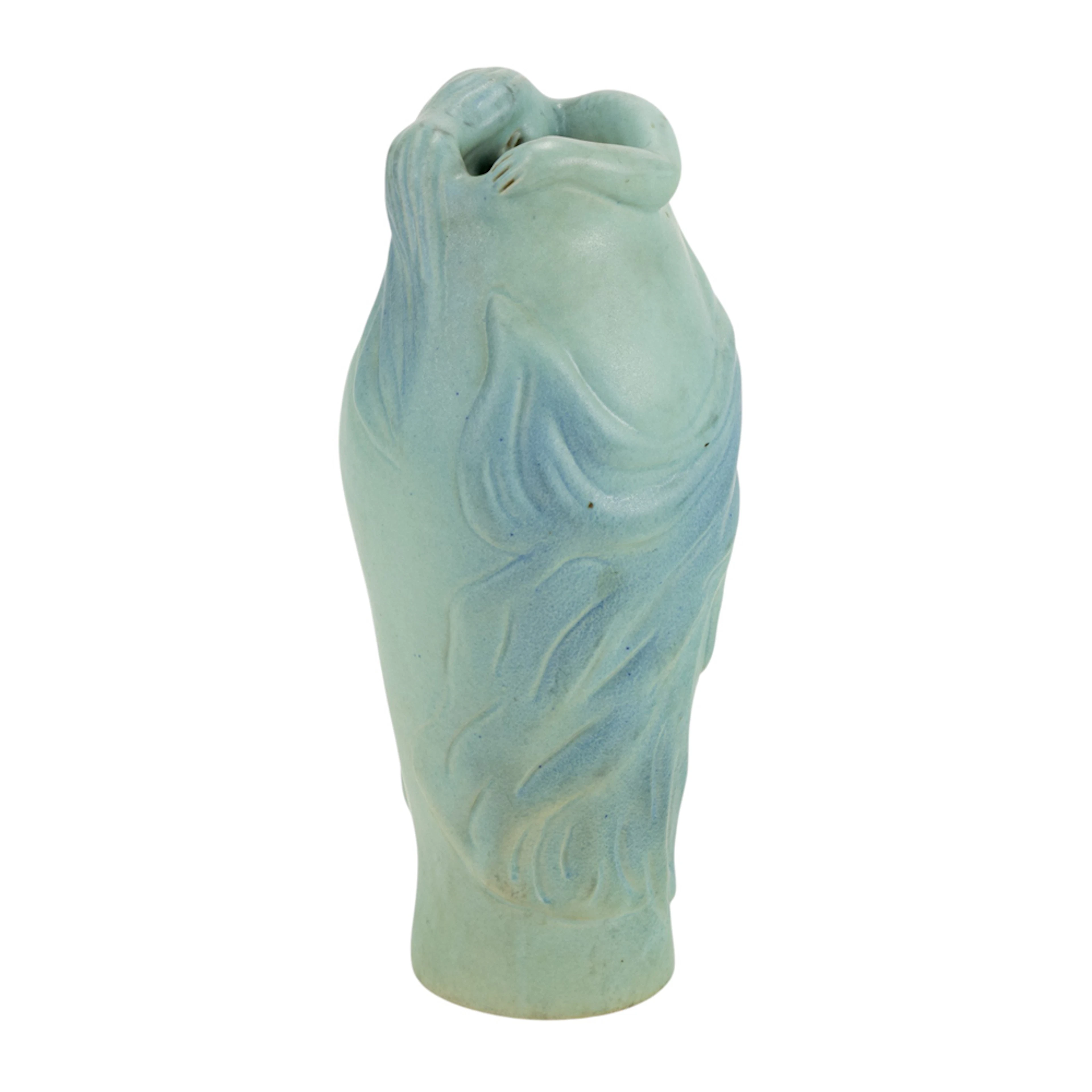 A Van Briggle Lorelai matte turquoise to blue vase