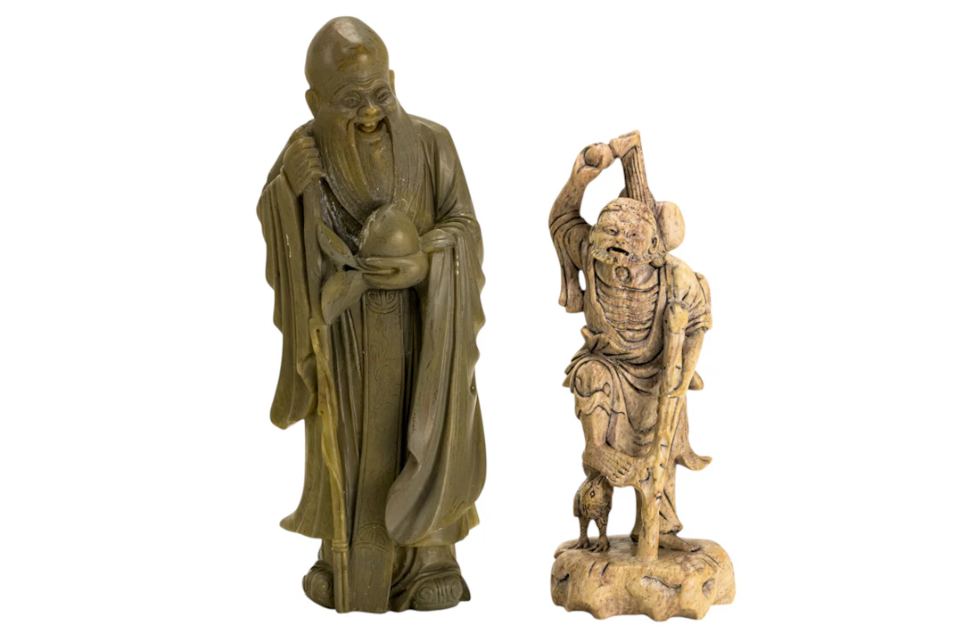 (lot of 2) Chinese soapstone immortal figures
