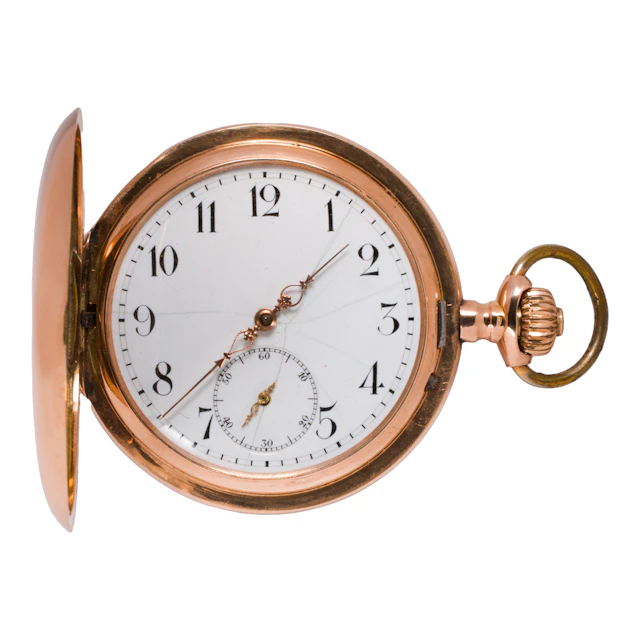 An antique British 14k gold pocket watch