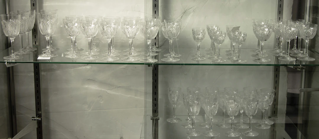 A Continental cut and engraved glass partial suite of stemware
