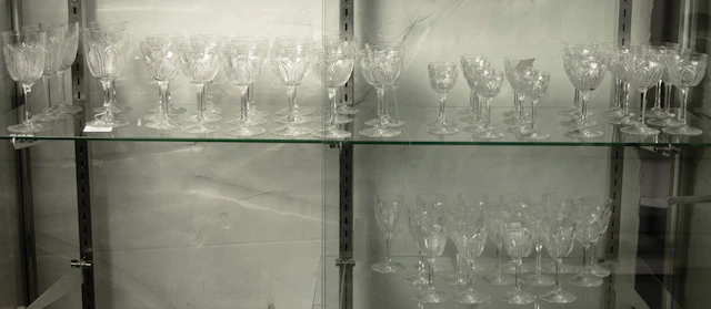 A Continental cut and engraved glass partial suite of stemware