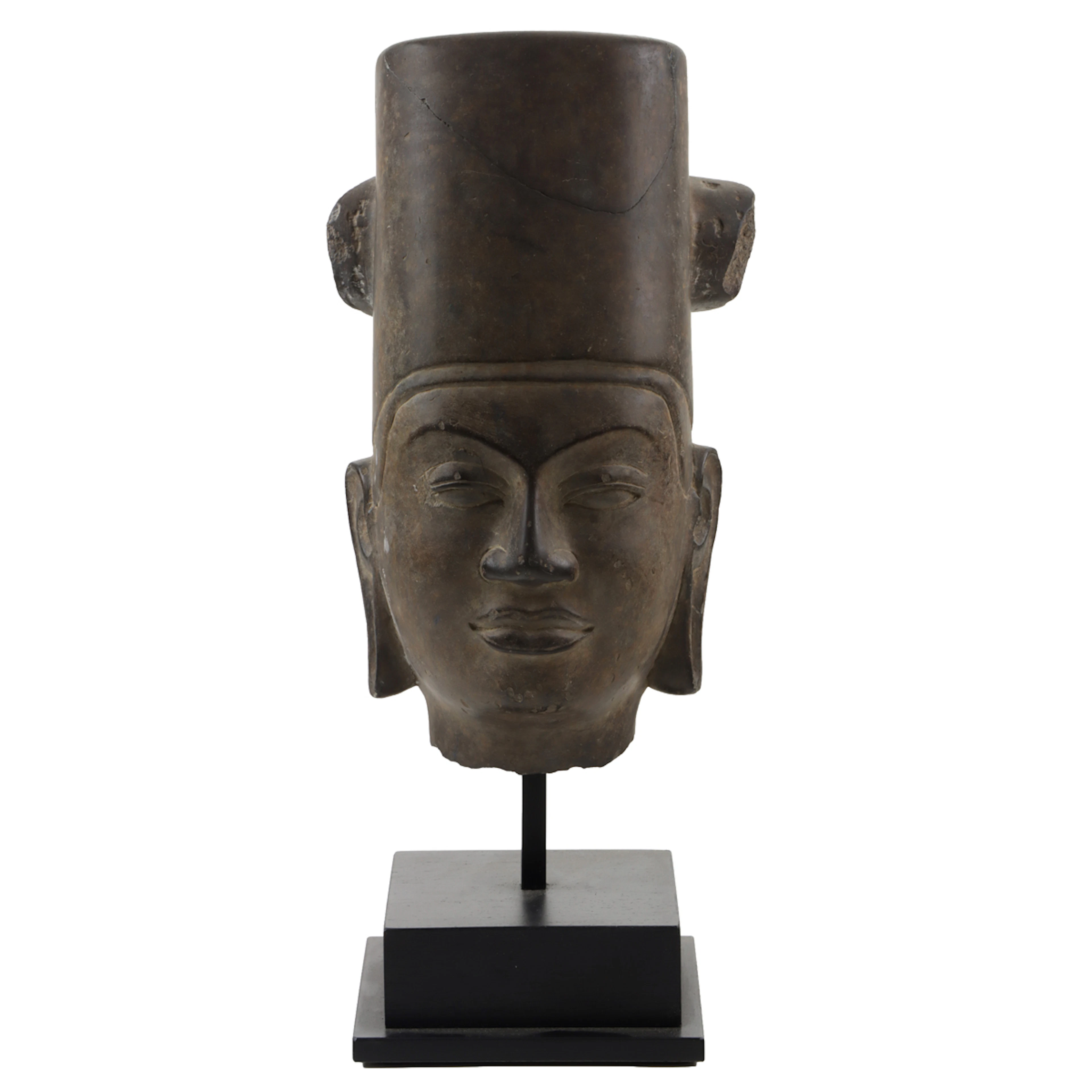 A sandstone head of Vishnu