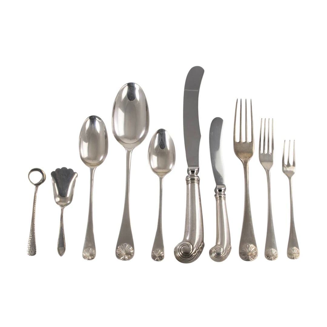 A sterling flatware set, Stieff, Williamsburg Shell