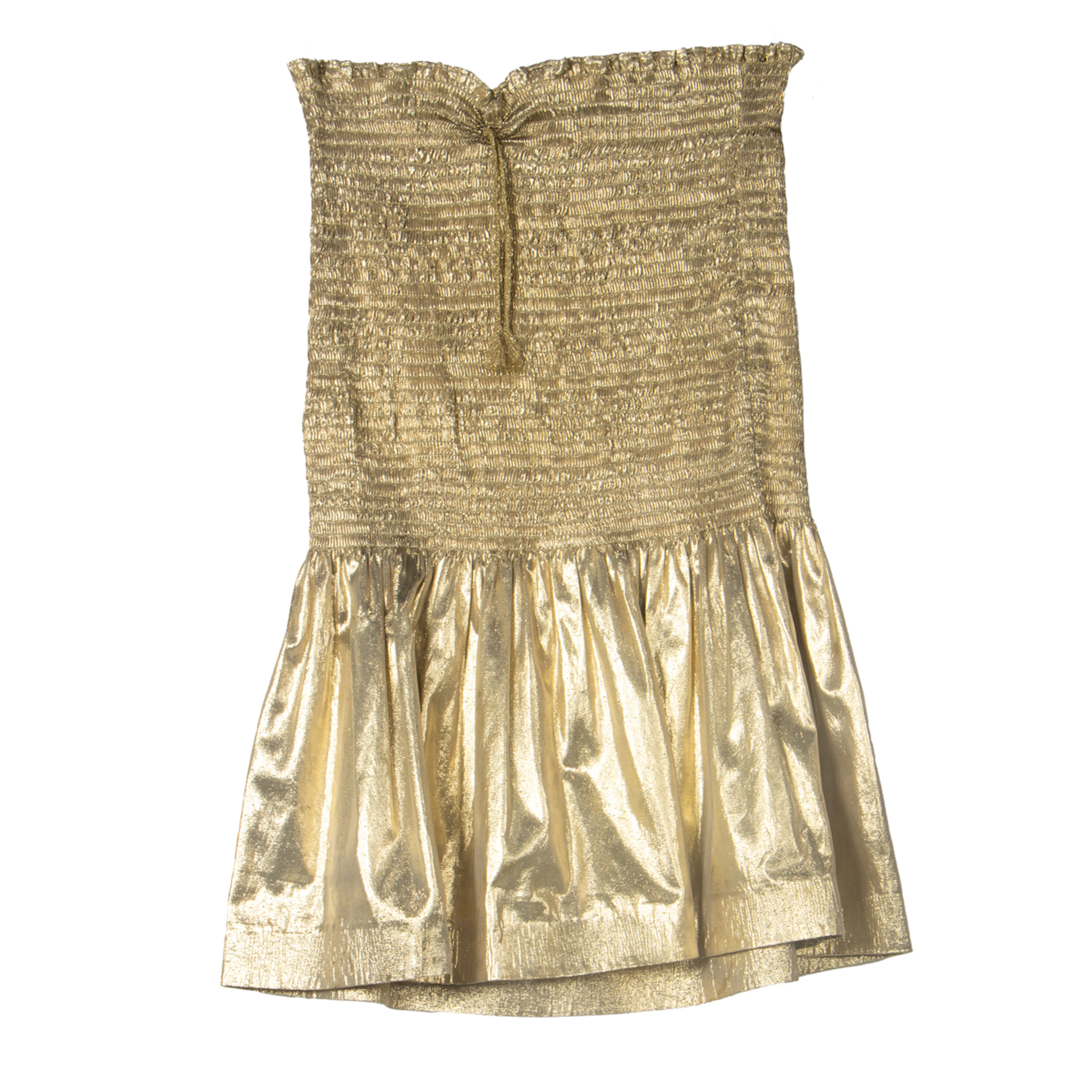 An Andy Warhol signed gold lame dress
