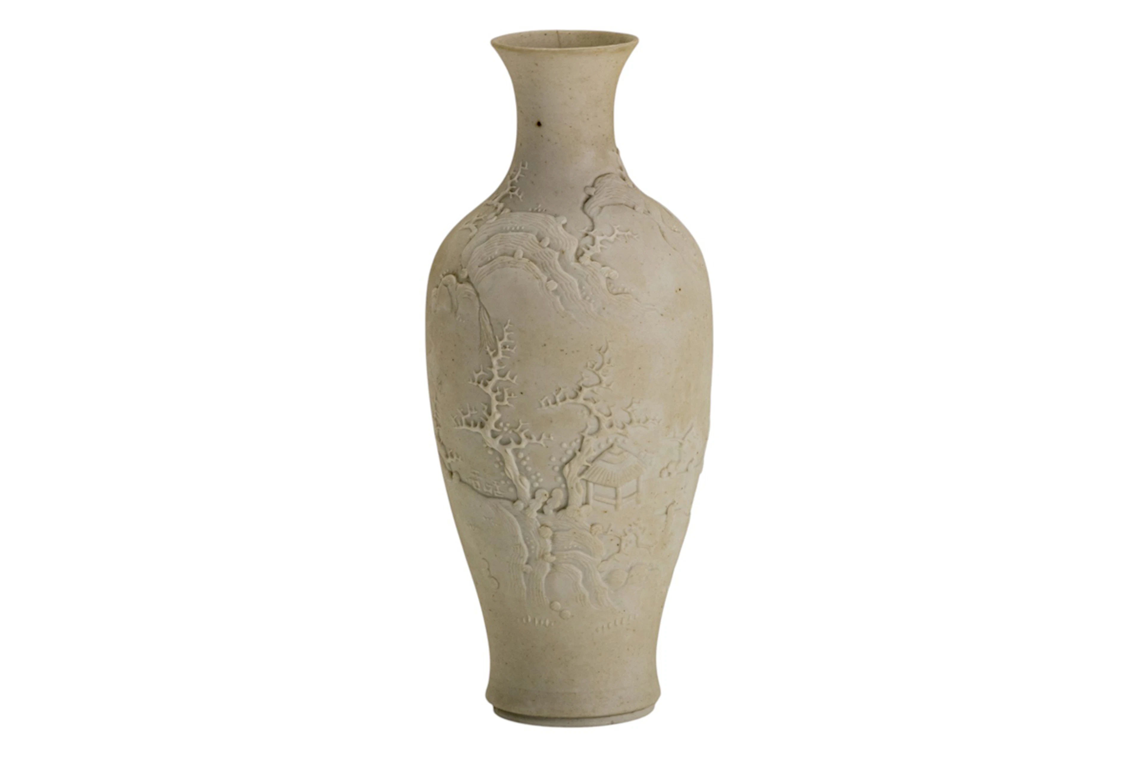 A Chinese biscuit porcelain vase
