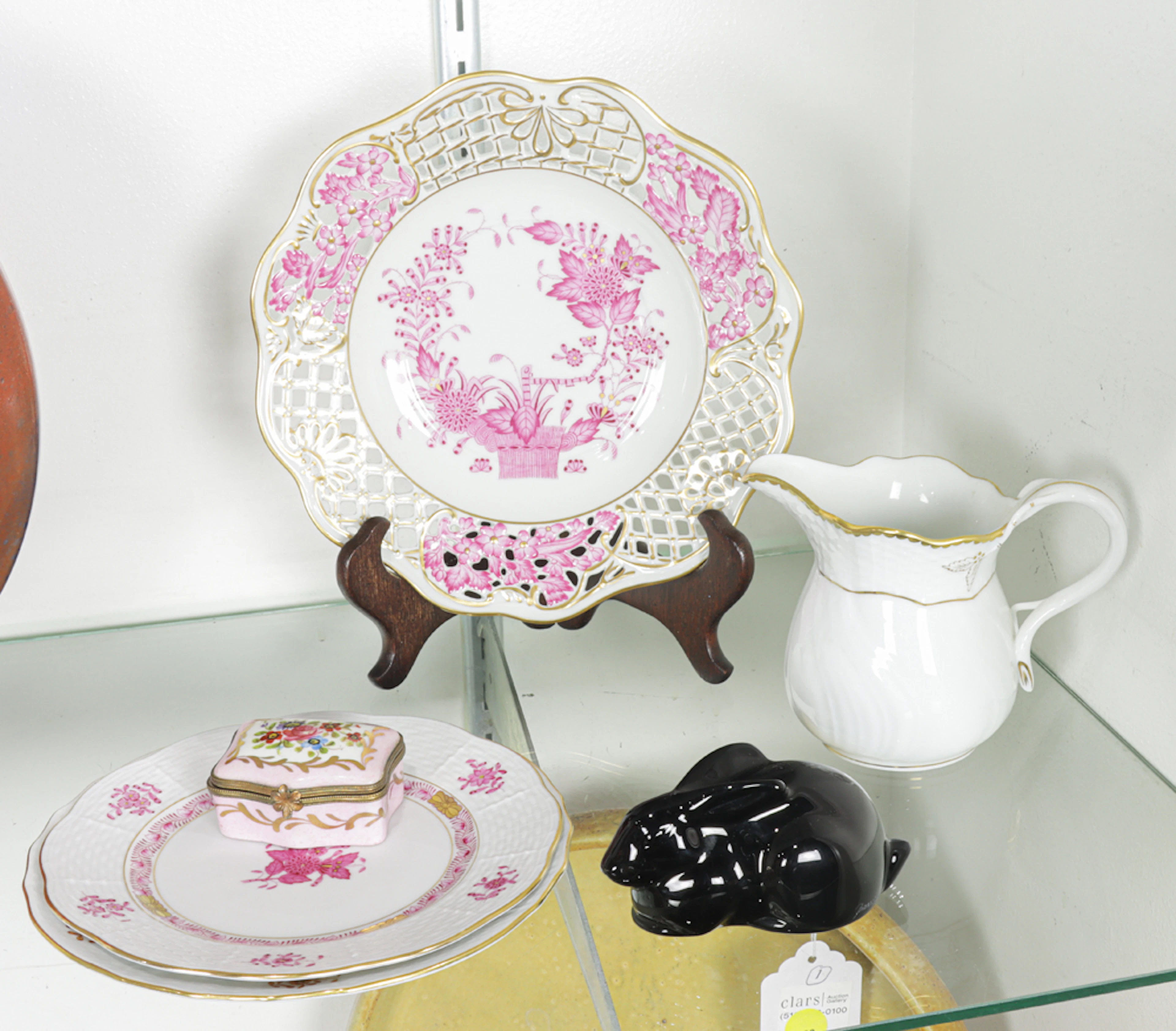A group of Herend, Limoges and Baccarat Glass and Porcelain
