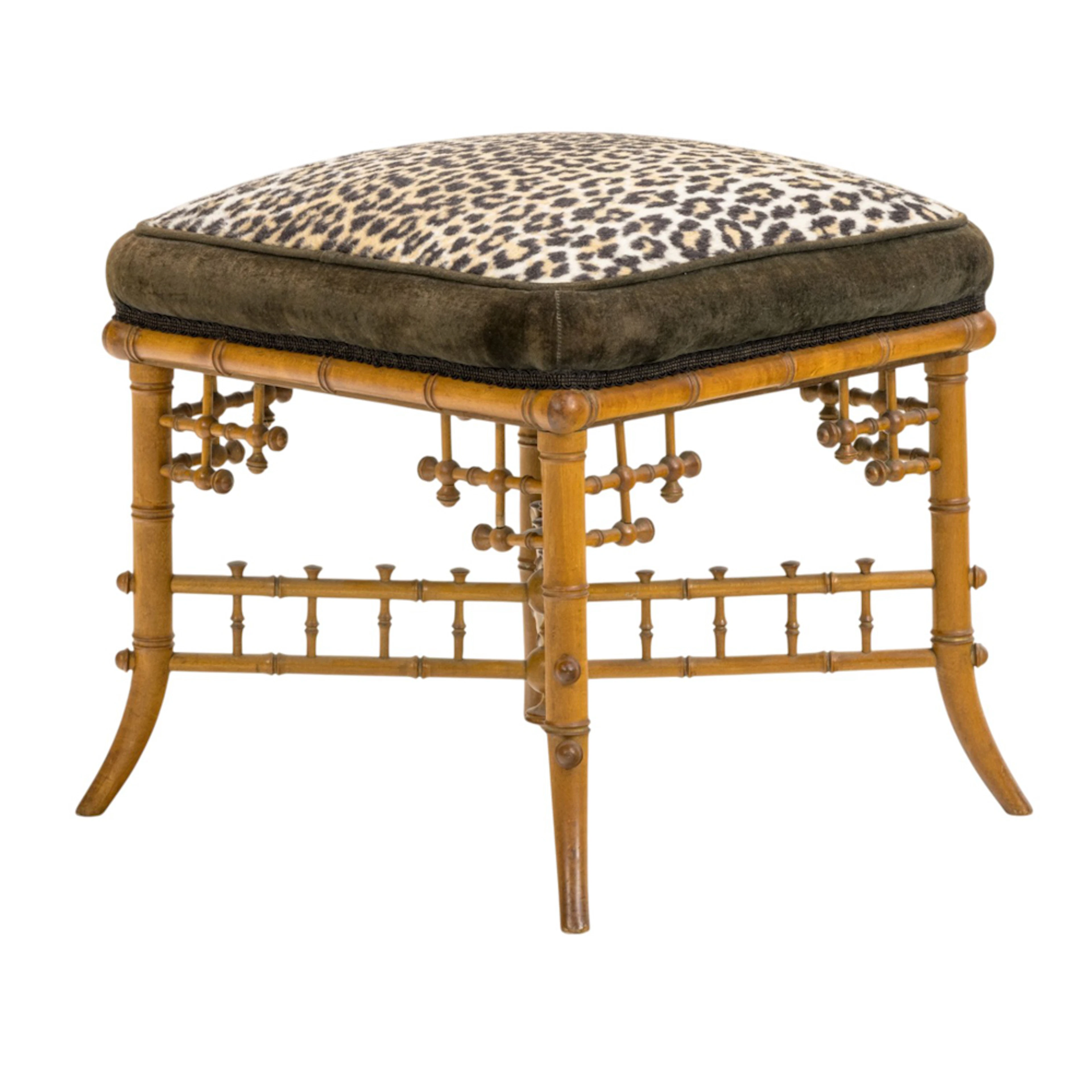 An American Aesthetic Movement faux bamboo stool