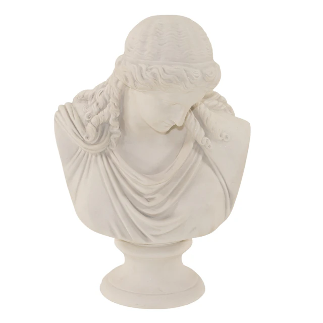 An English cast marble bust of Greek goddess
