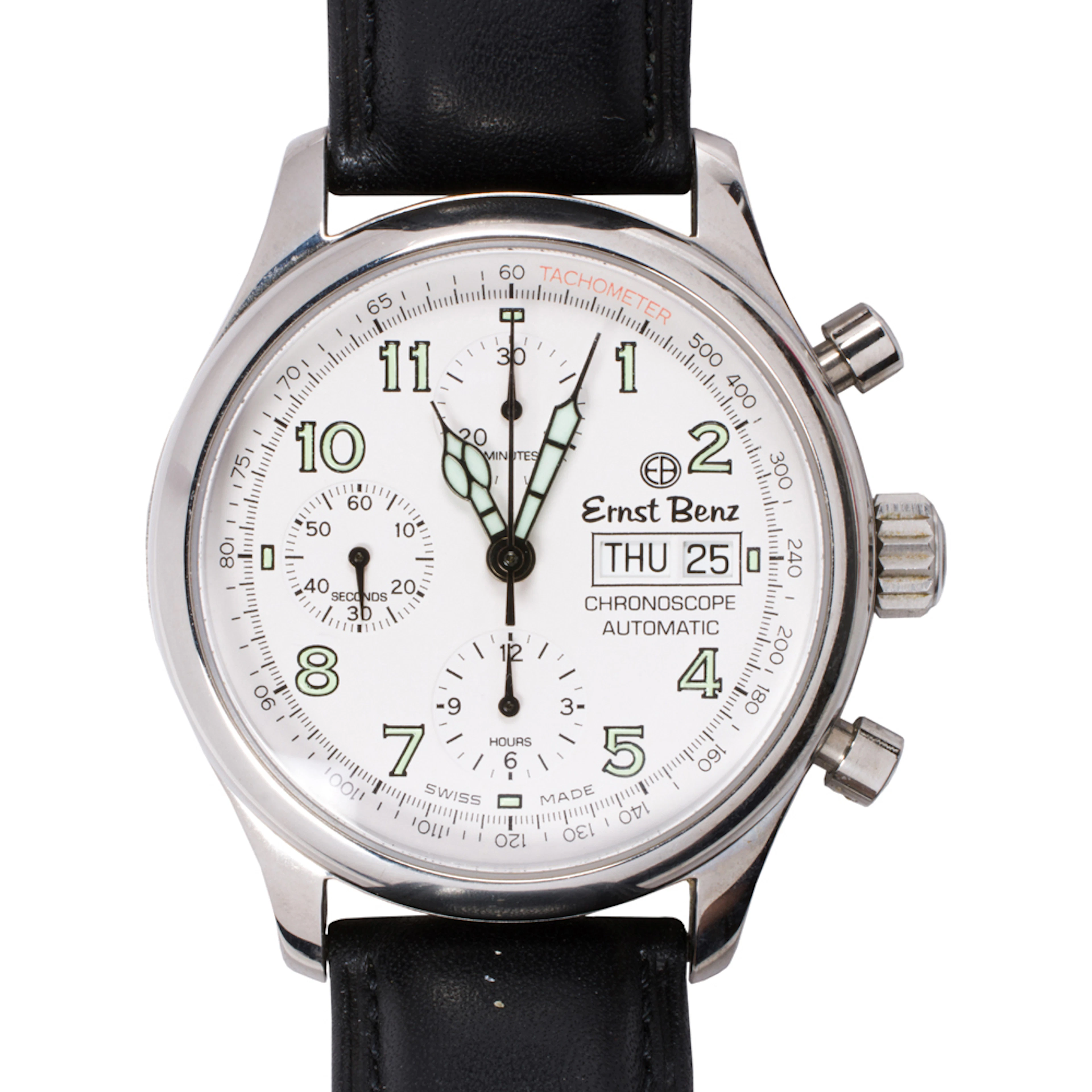 A Ernst Benz Chronoscope stainless steel watch