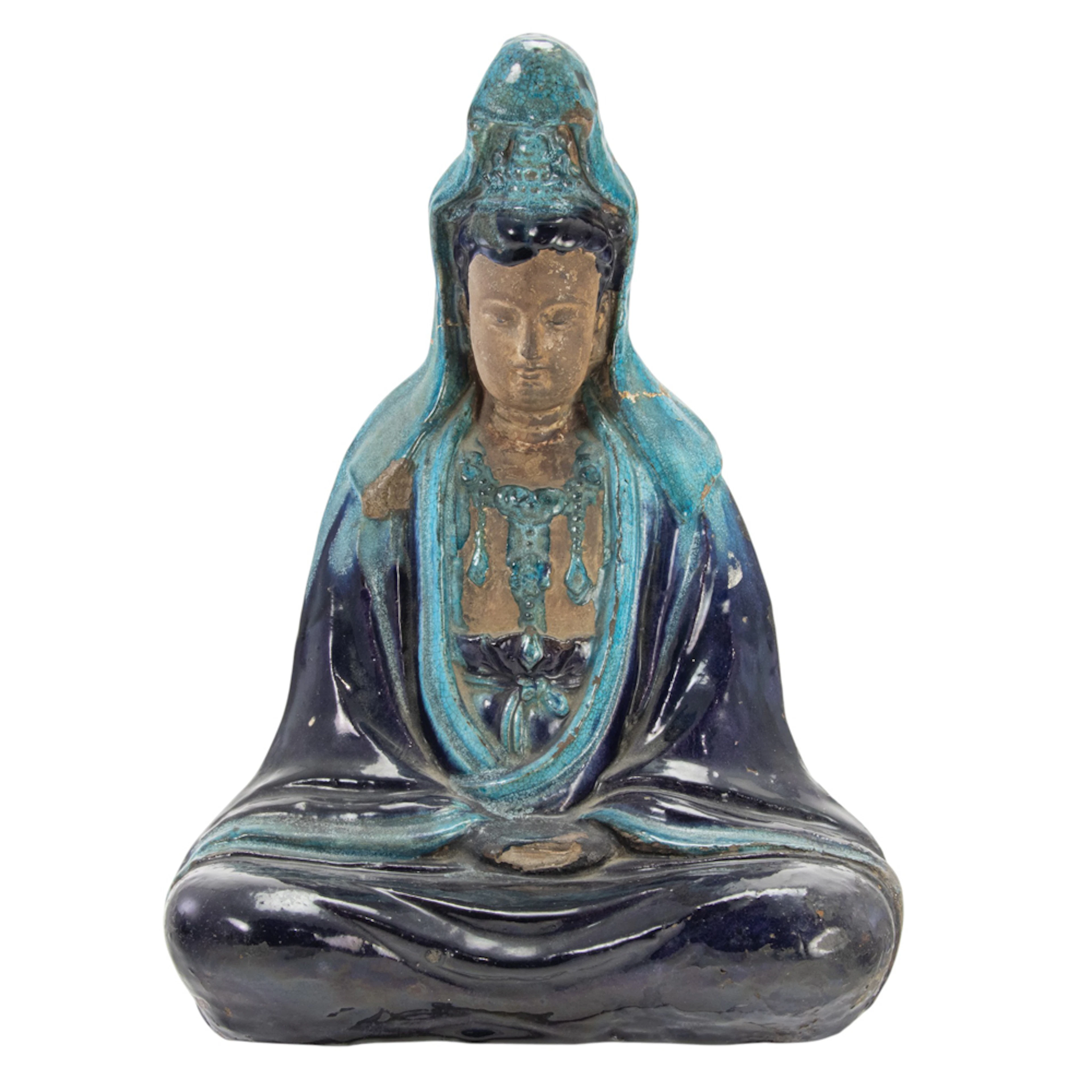 A Chinese fahua figure of Guanyin