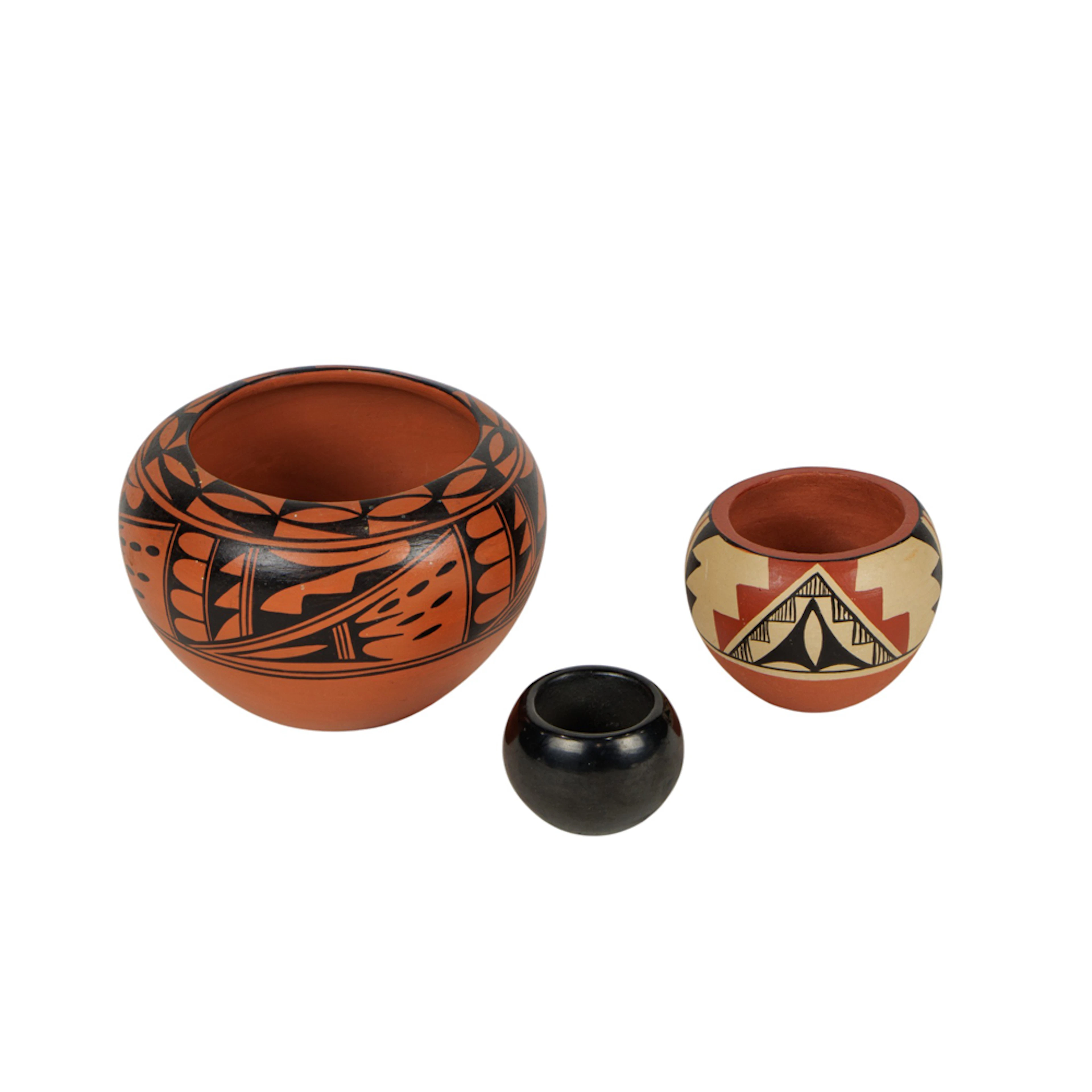 Three Southwest Native American pottery vessels