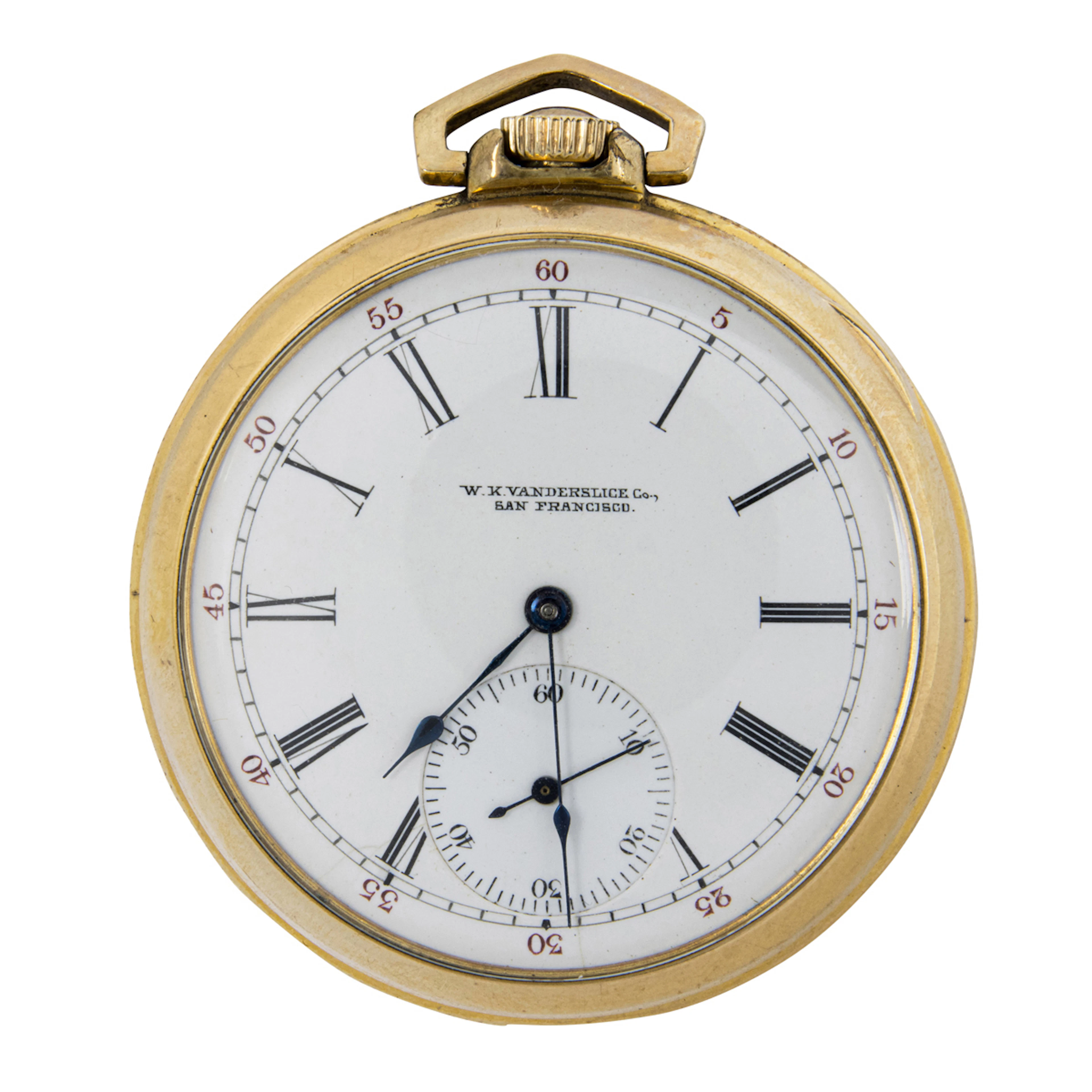 A W.K. Vanderslice gold plated pocket watch