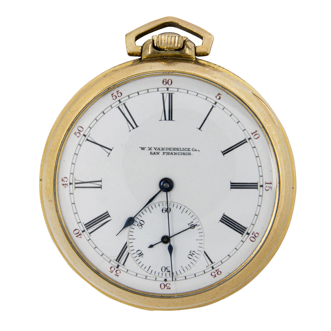A W.K. Vanderslice gold plated pocket watch