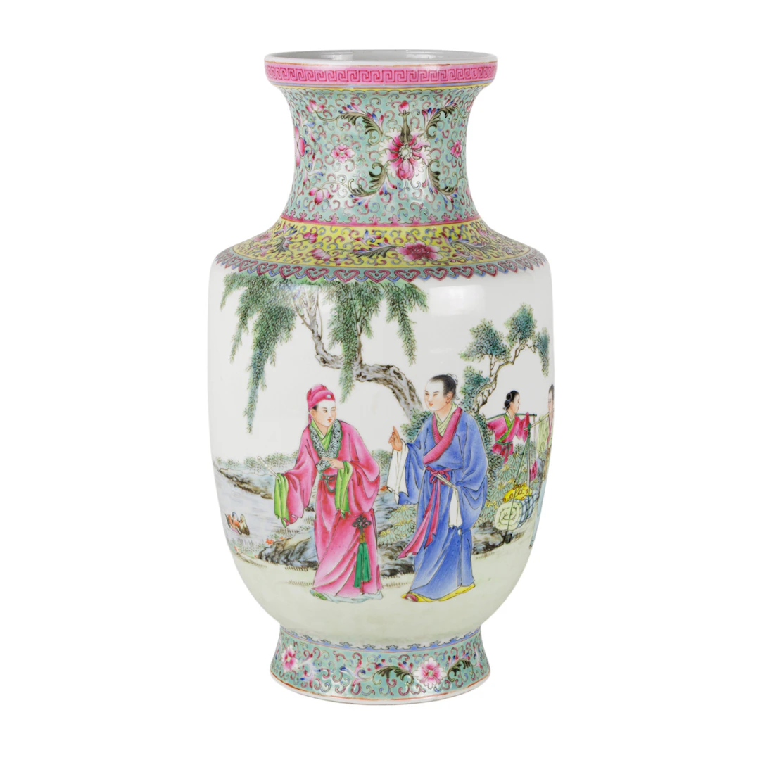 A Chinese famille rose vase