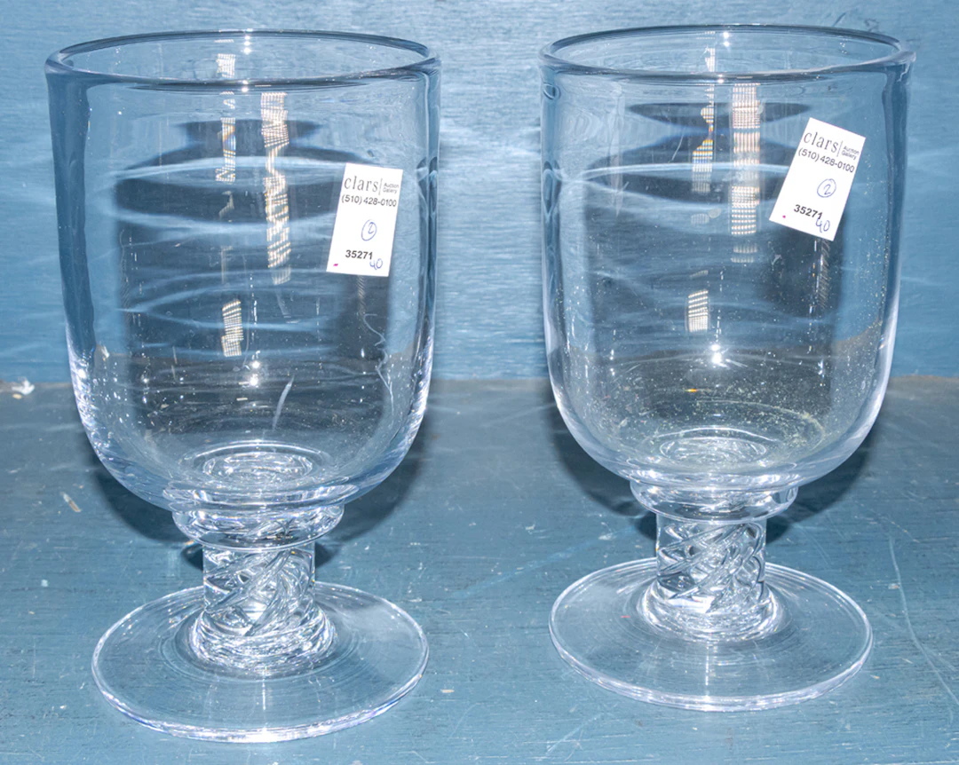 A pair of Simon Pearce hurricanes