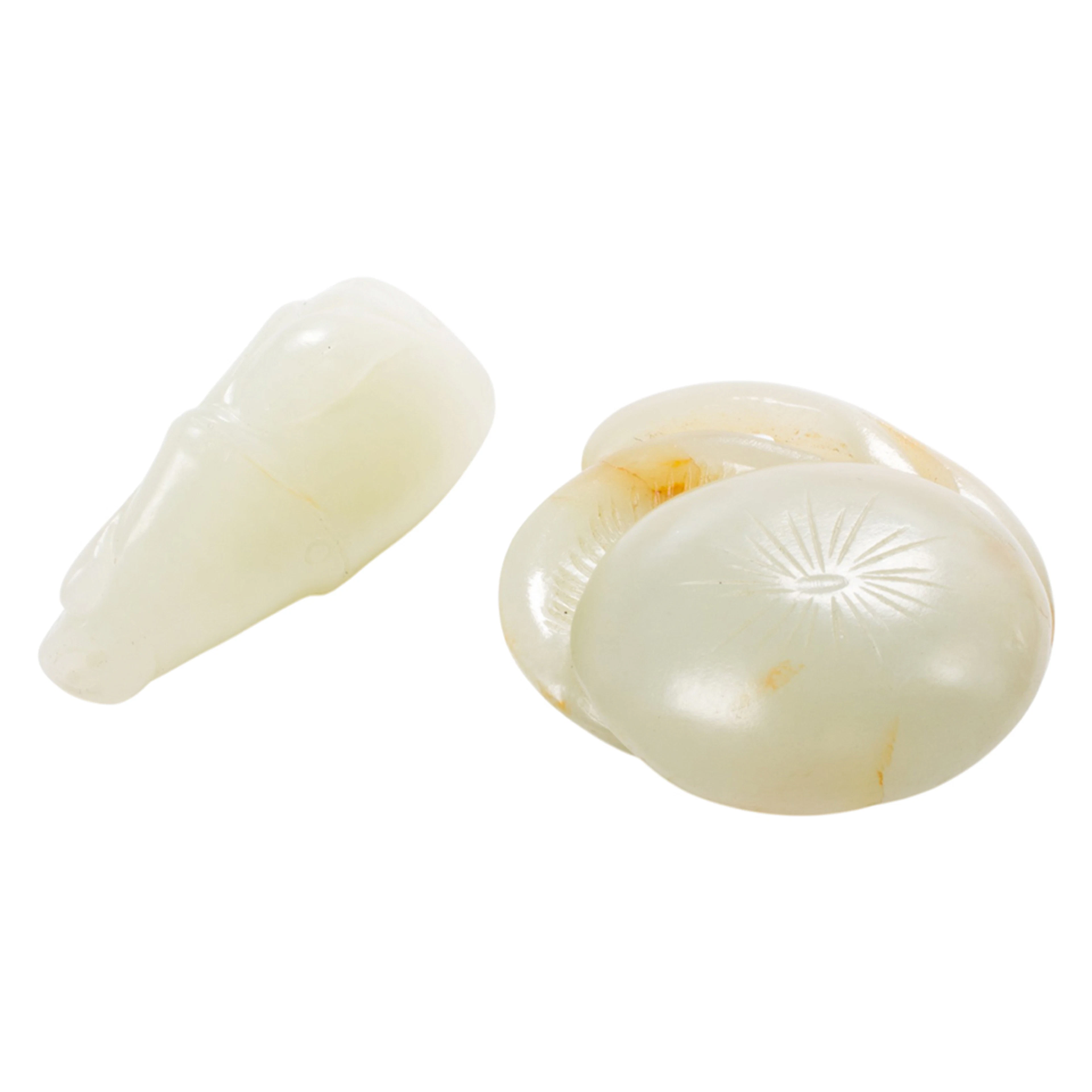 (lot of 2) Chinese white jade toggles