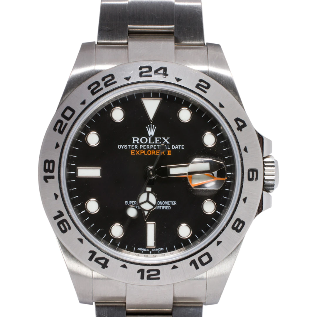 A Rolex Explorer II stainless steel wristwatch