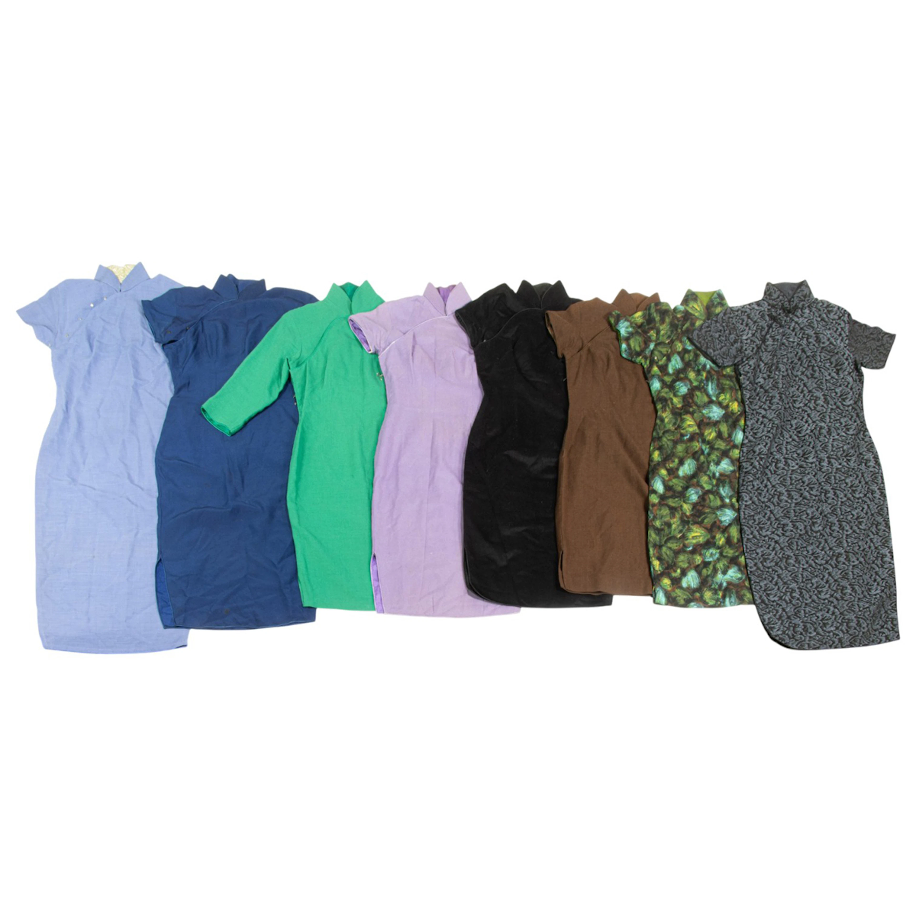 (lot of 7) Chinese wool cheongsam dresses