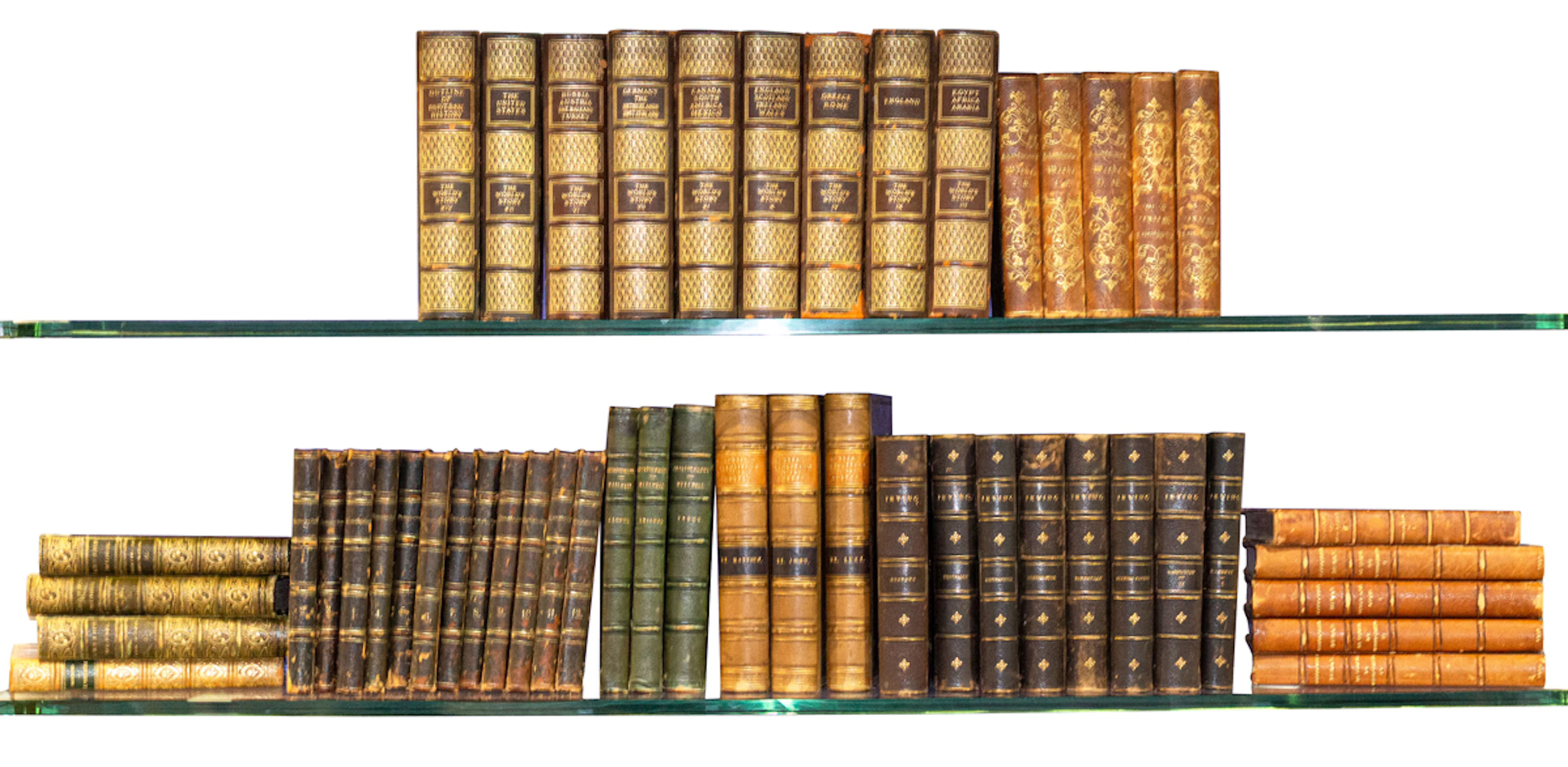 A group of books with decorative bindings