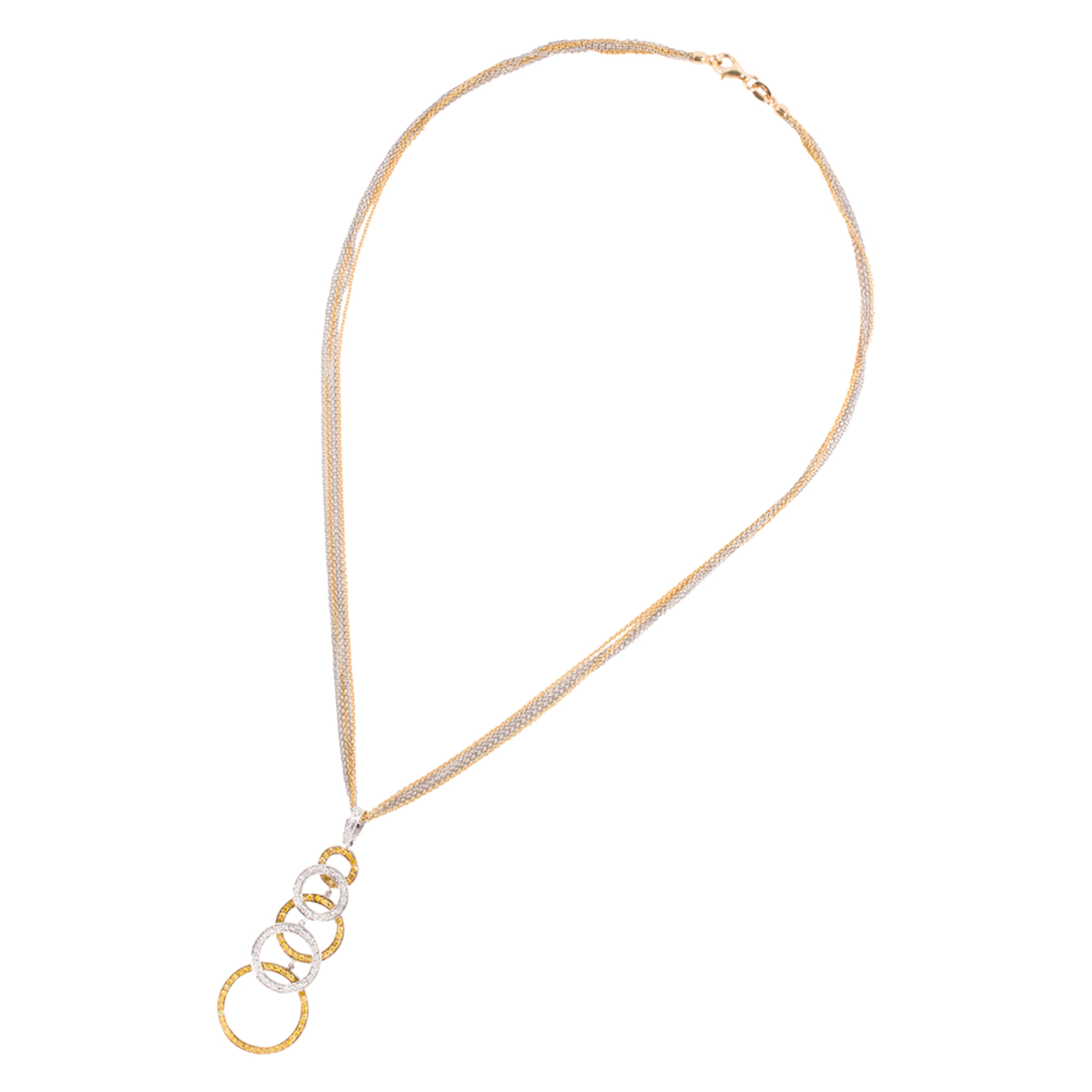 A diamond and 18k bi-color gold pendant necklace