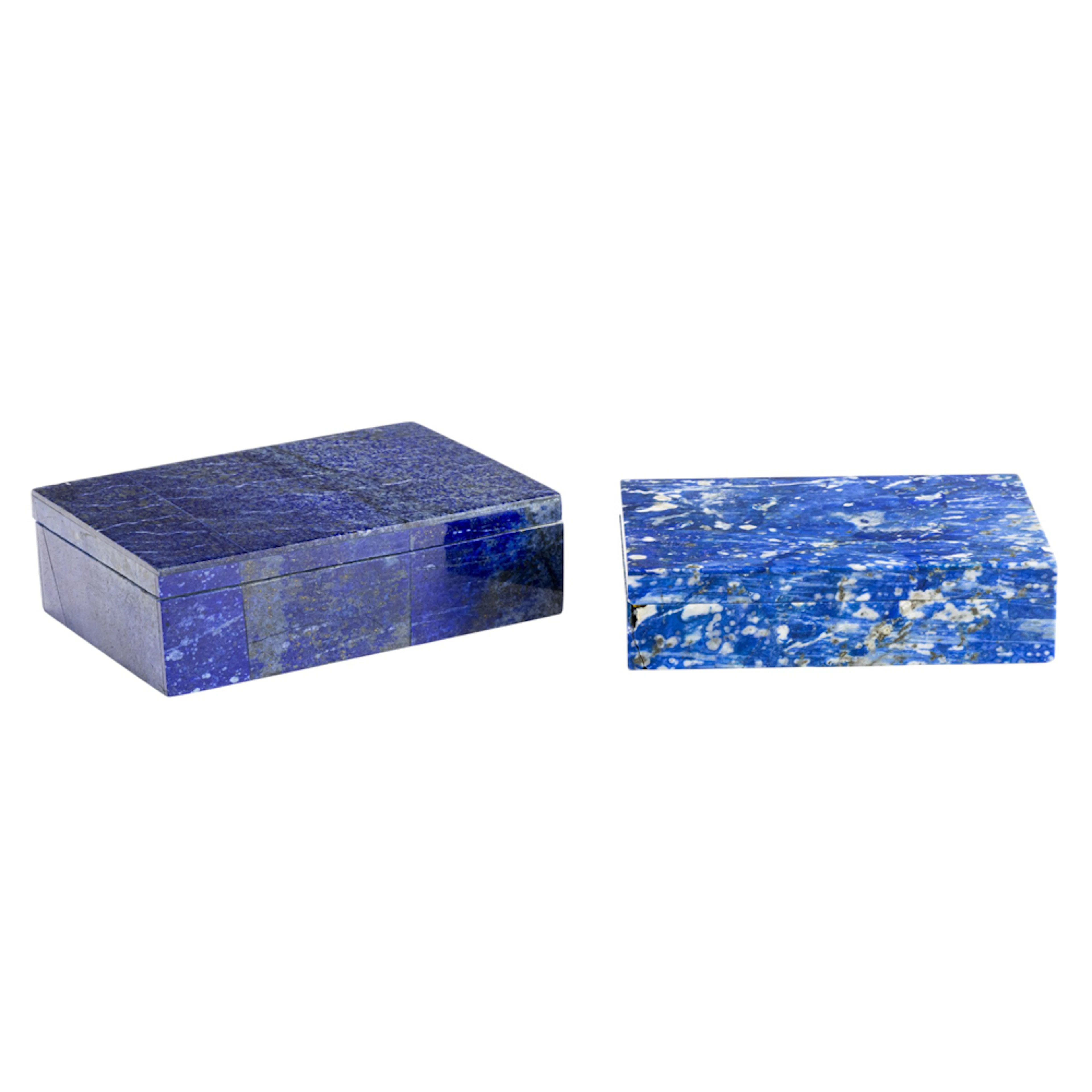 Two lapis lazuli stone boxes