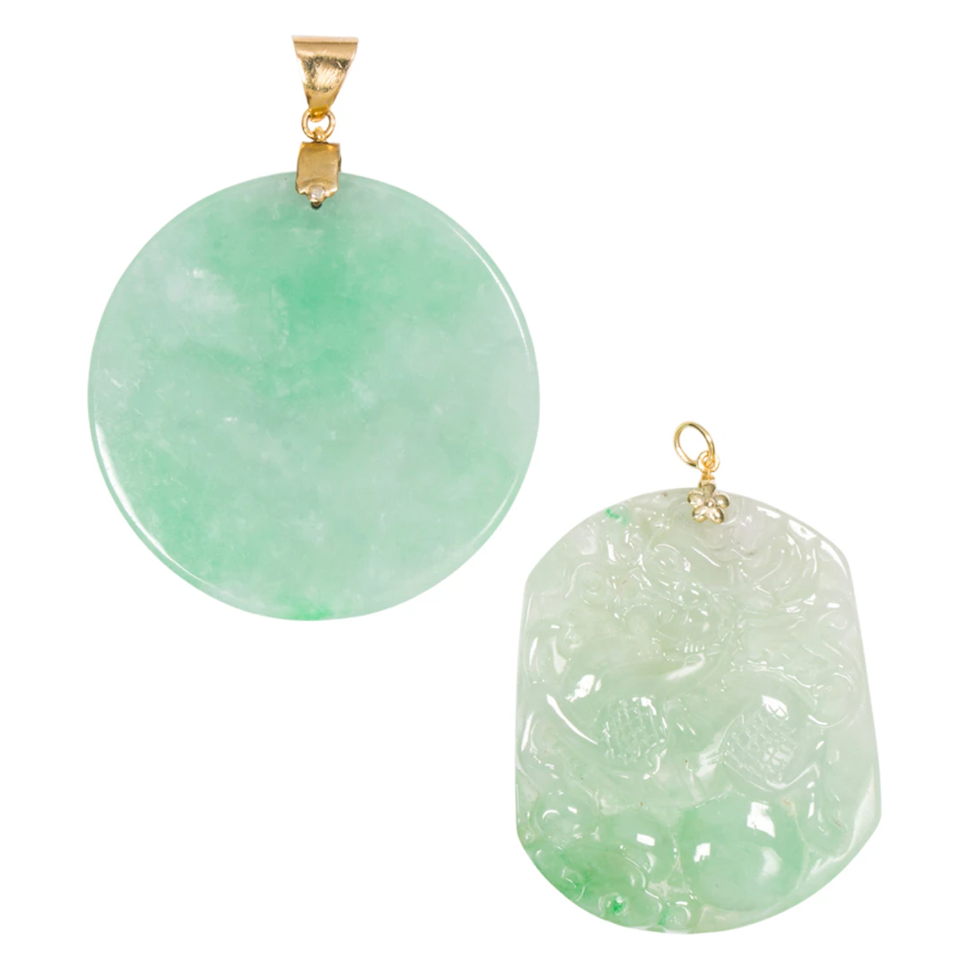 (lot of 2) Chinese jadeite pendants
