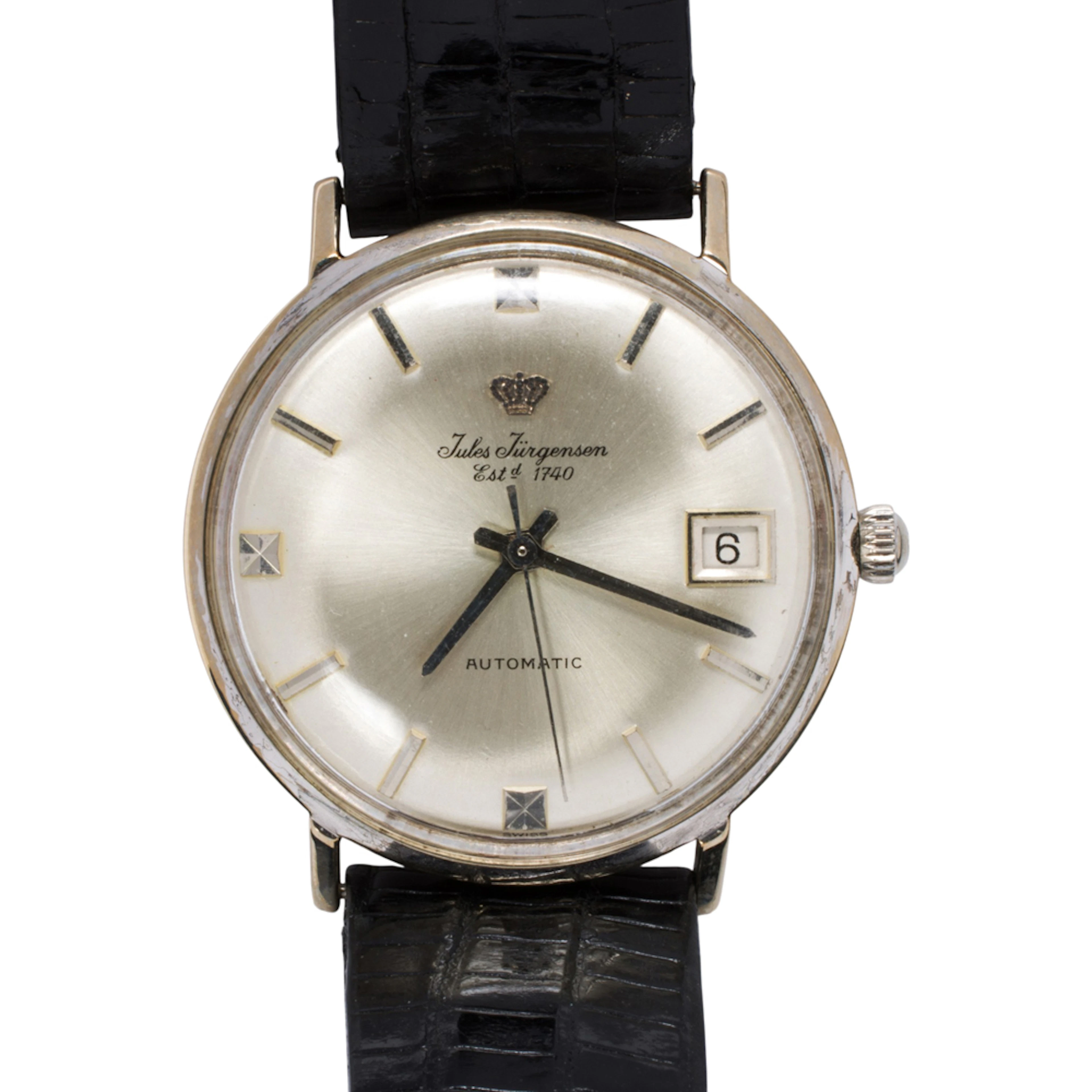 A Jules Jurgensen 14k white gold watch
