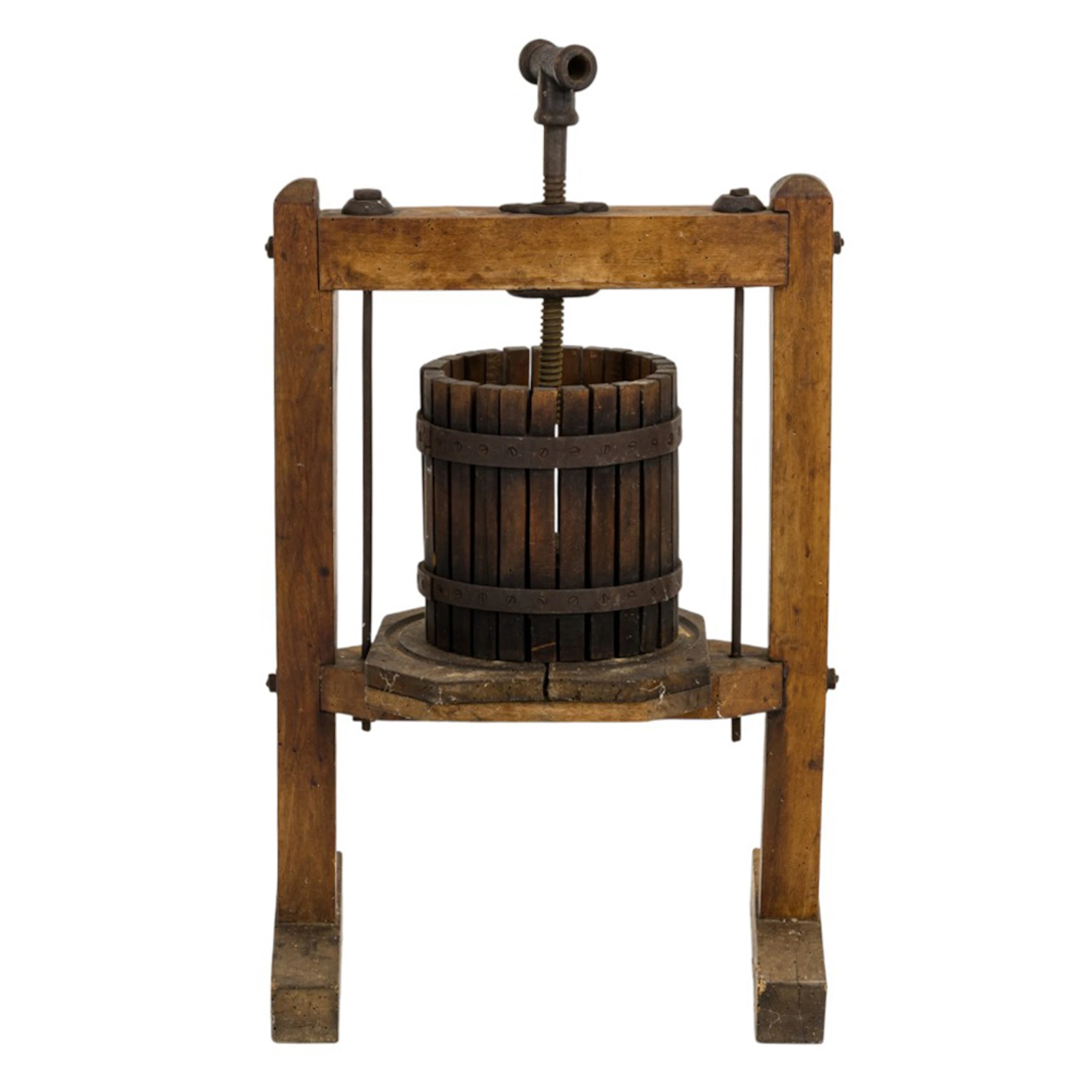 A French fruitwood wine press 19th century