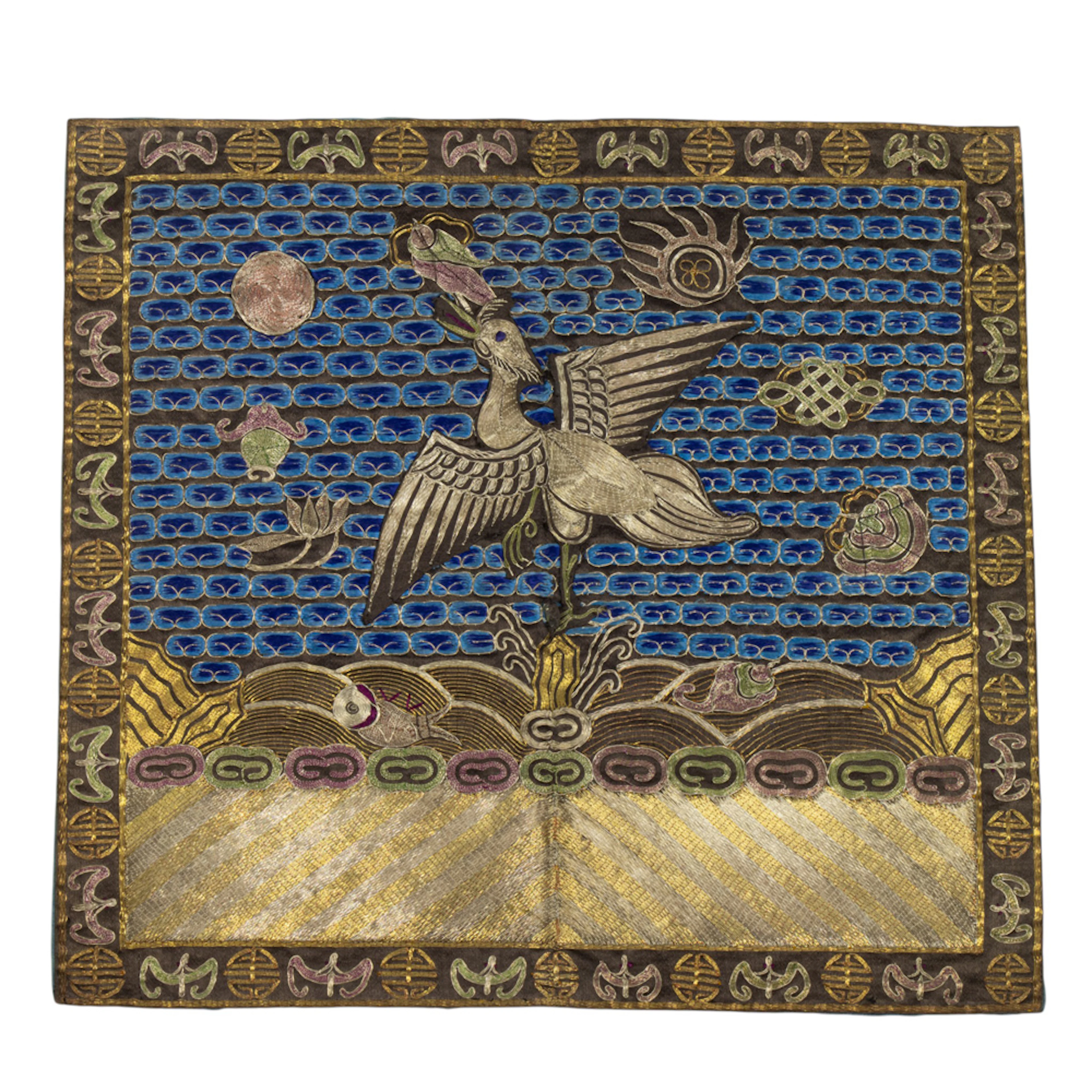 A Chinese embroidered fourth civil rank badge
