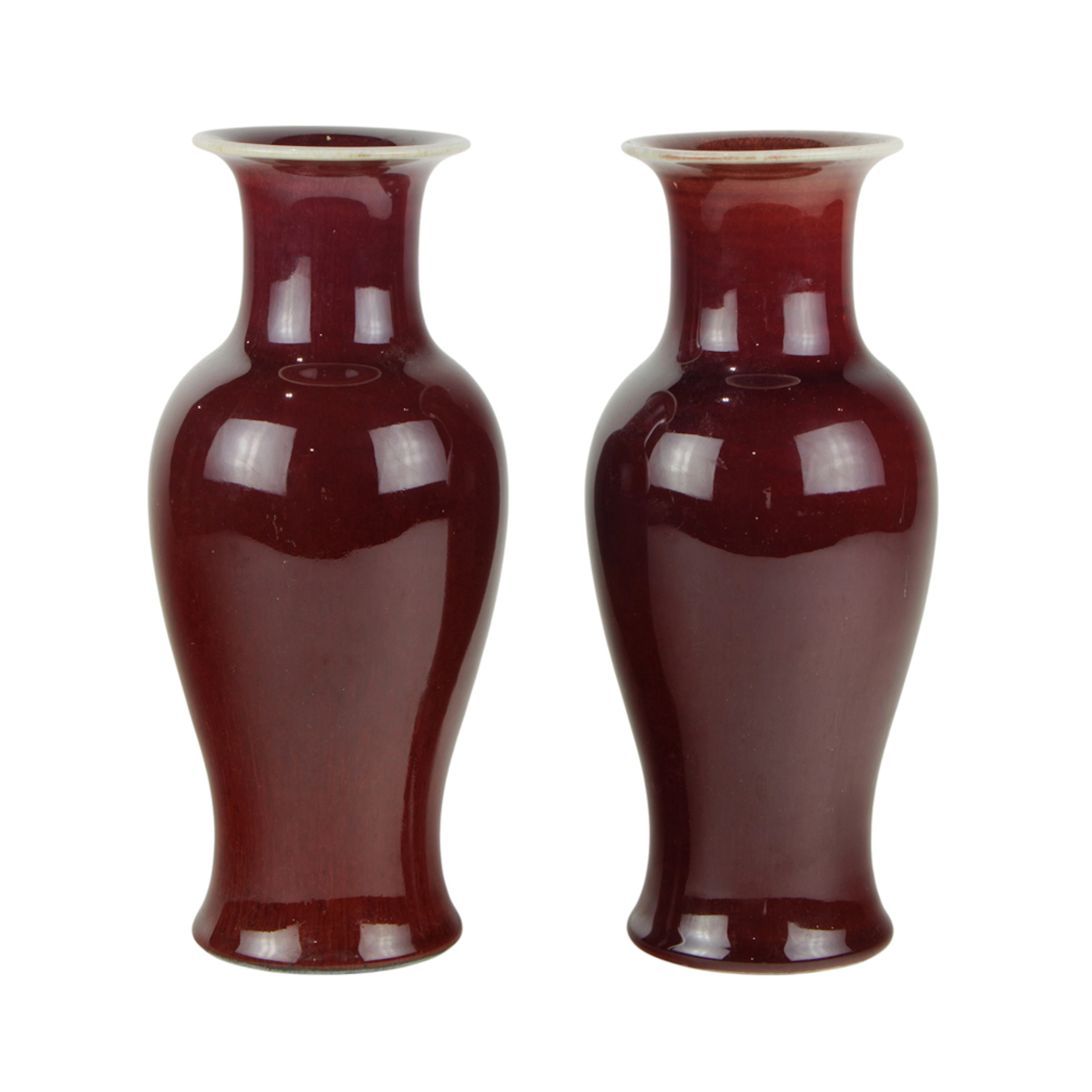 (lot of 2) Chinese flambe glazed vases