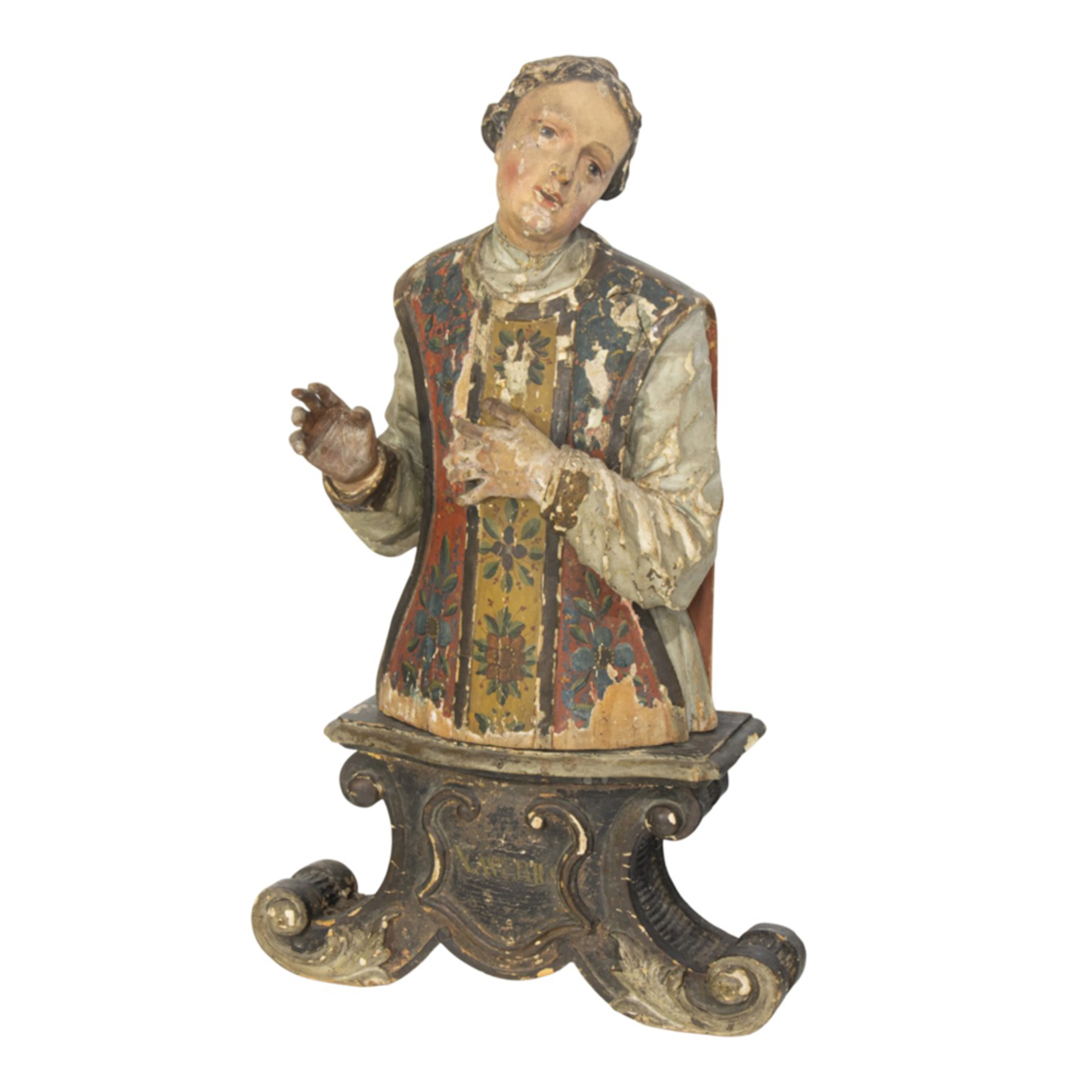 A Baroque polychrome figure of St. Francis Xavier