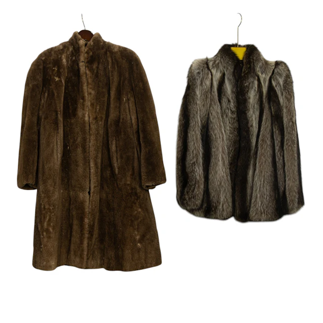 Two vintage fur coats