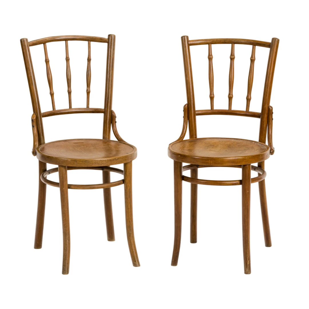 A pair of Czechoslovakian bentwood side chairs made for the Chinese market