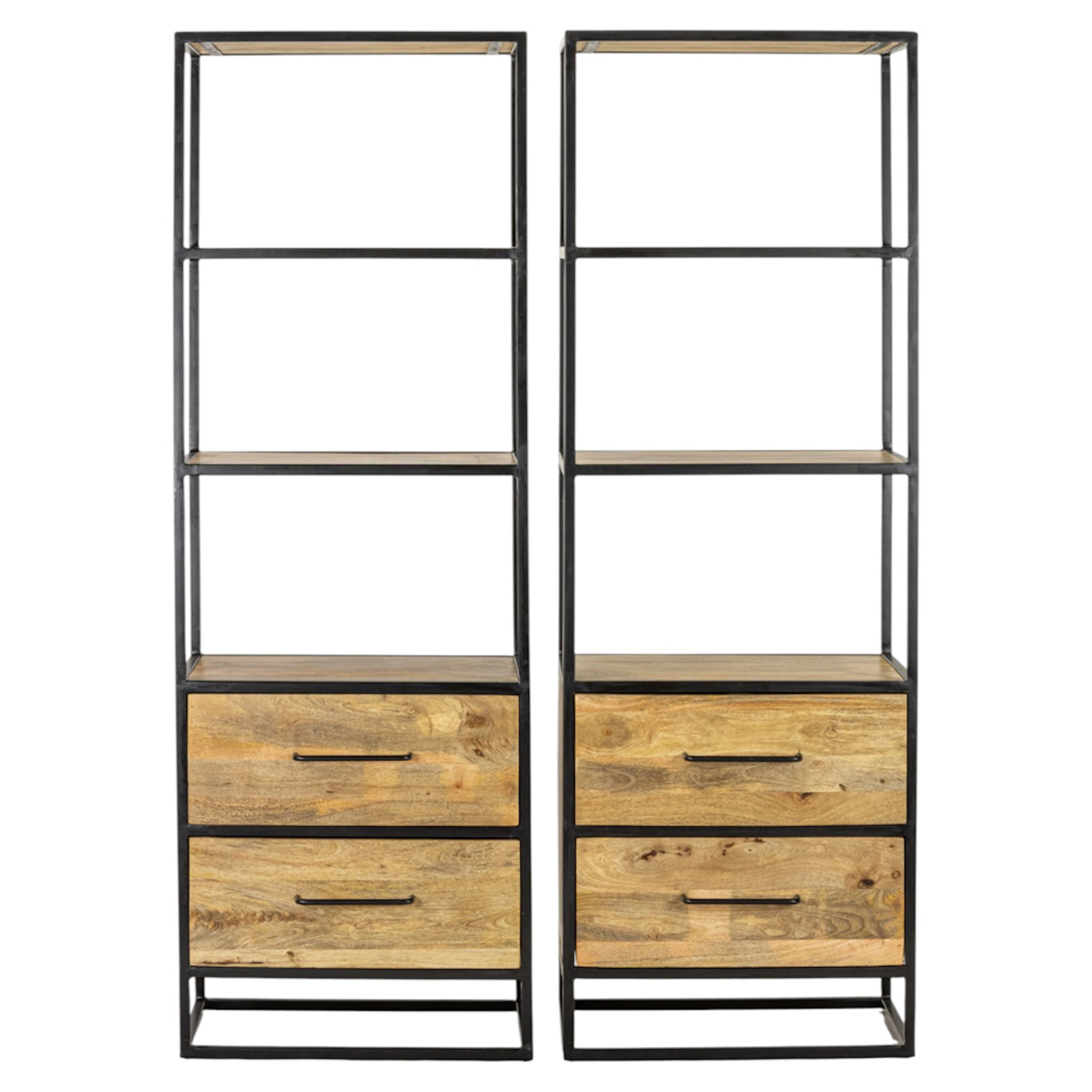 A pair of Industrial style book shelves