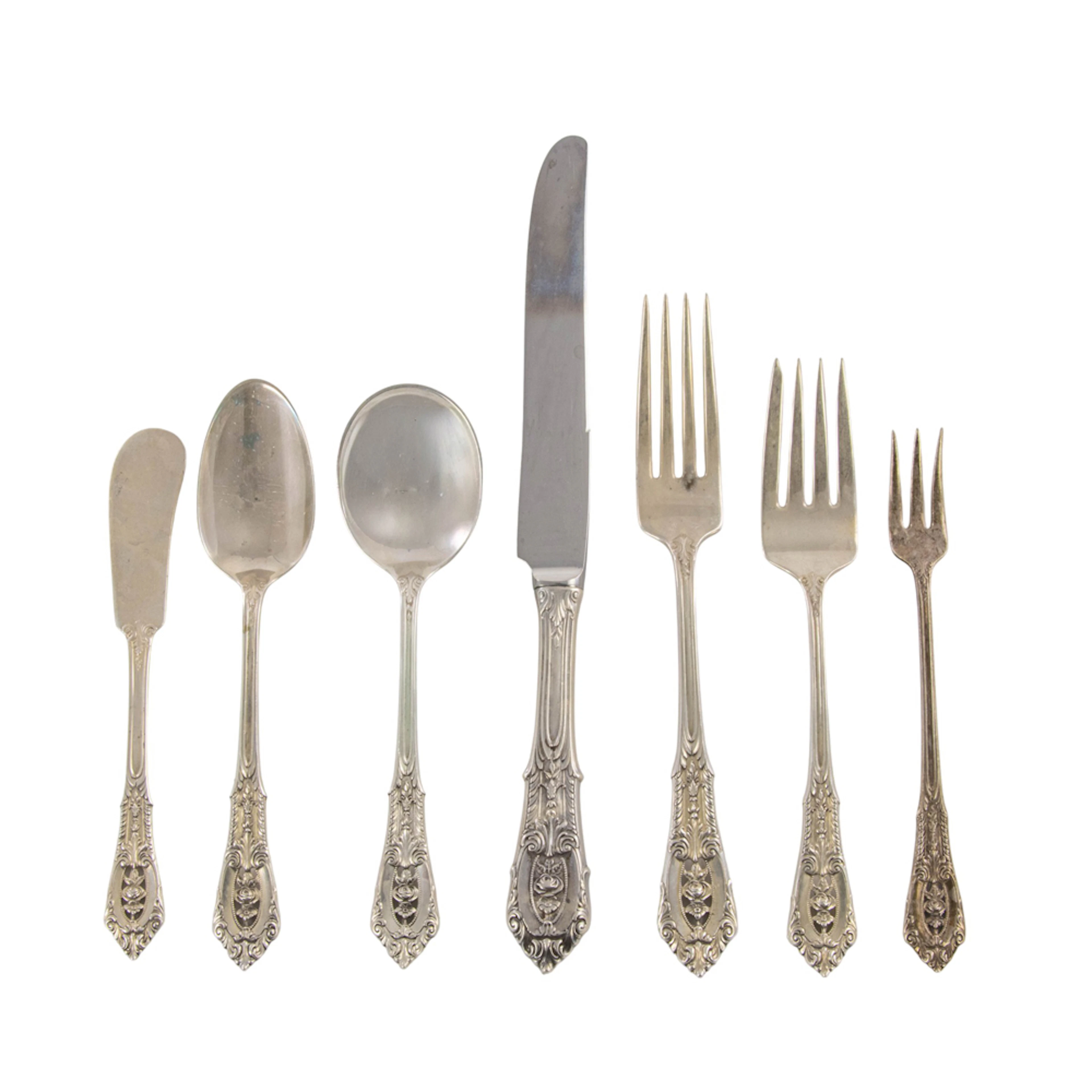 A sterling flatware set, Wallace, Rose Point