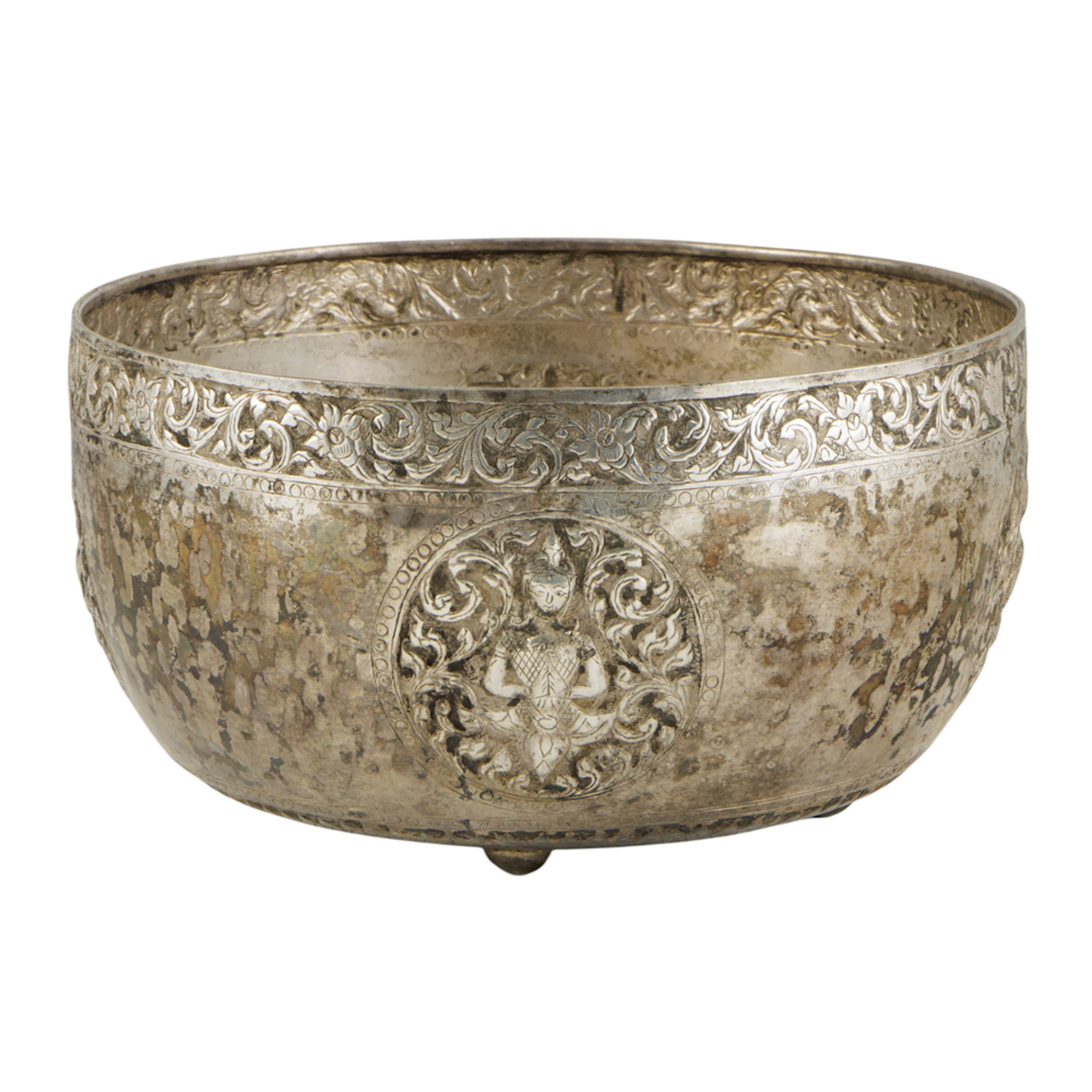 A Burmese silver bowl