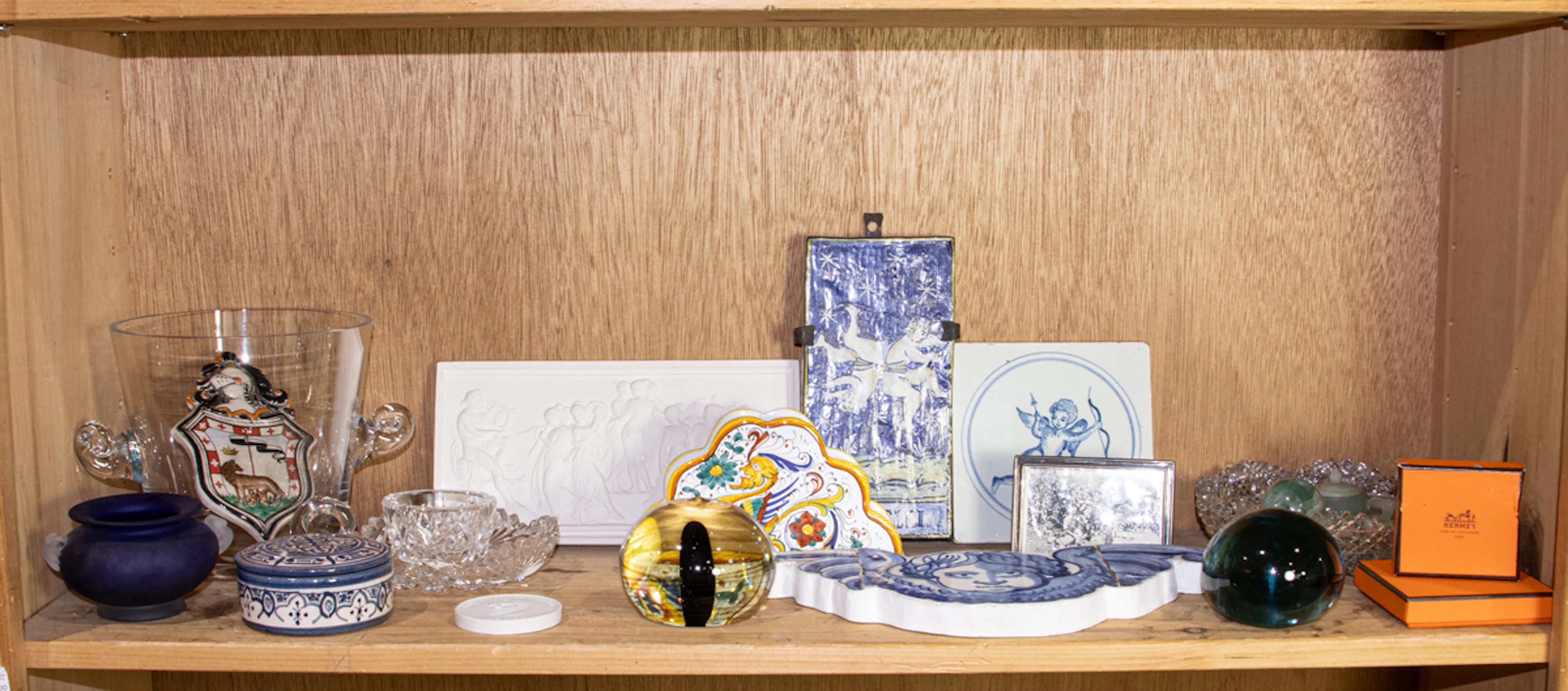An assembled group of mostly ceramics and glassware