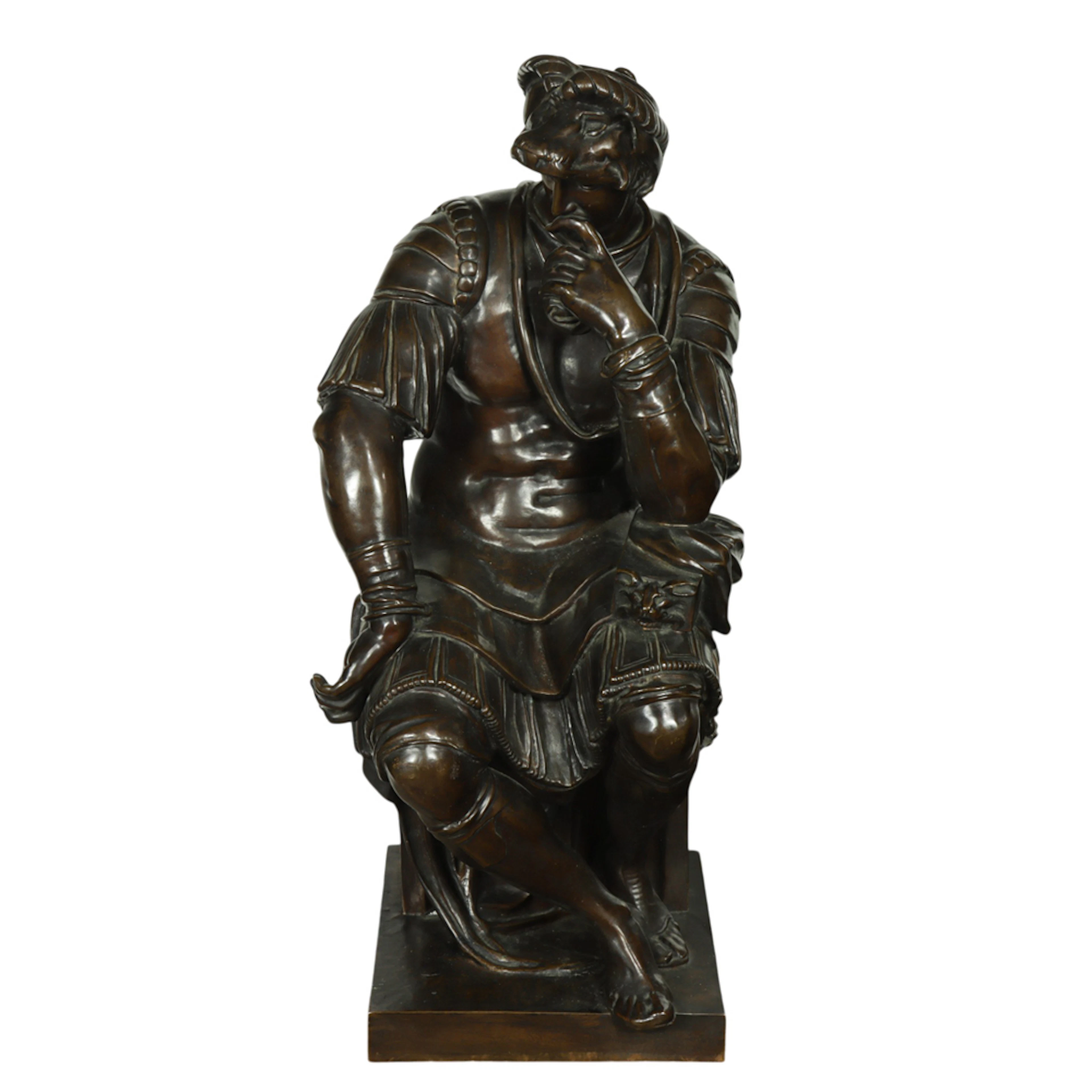 A French patinated bronze figure of Lorenzo D'Medici, F. Barbedienne