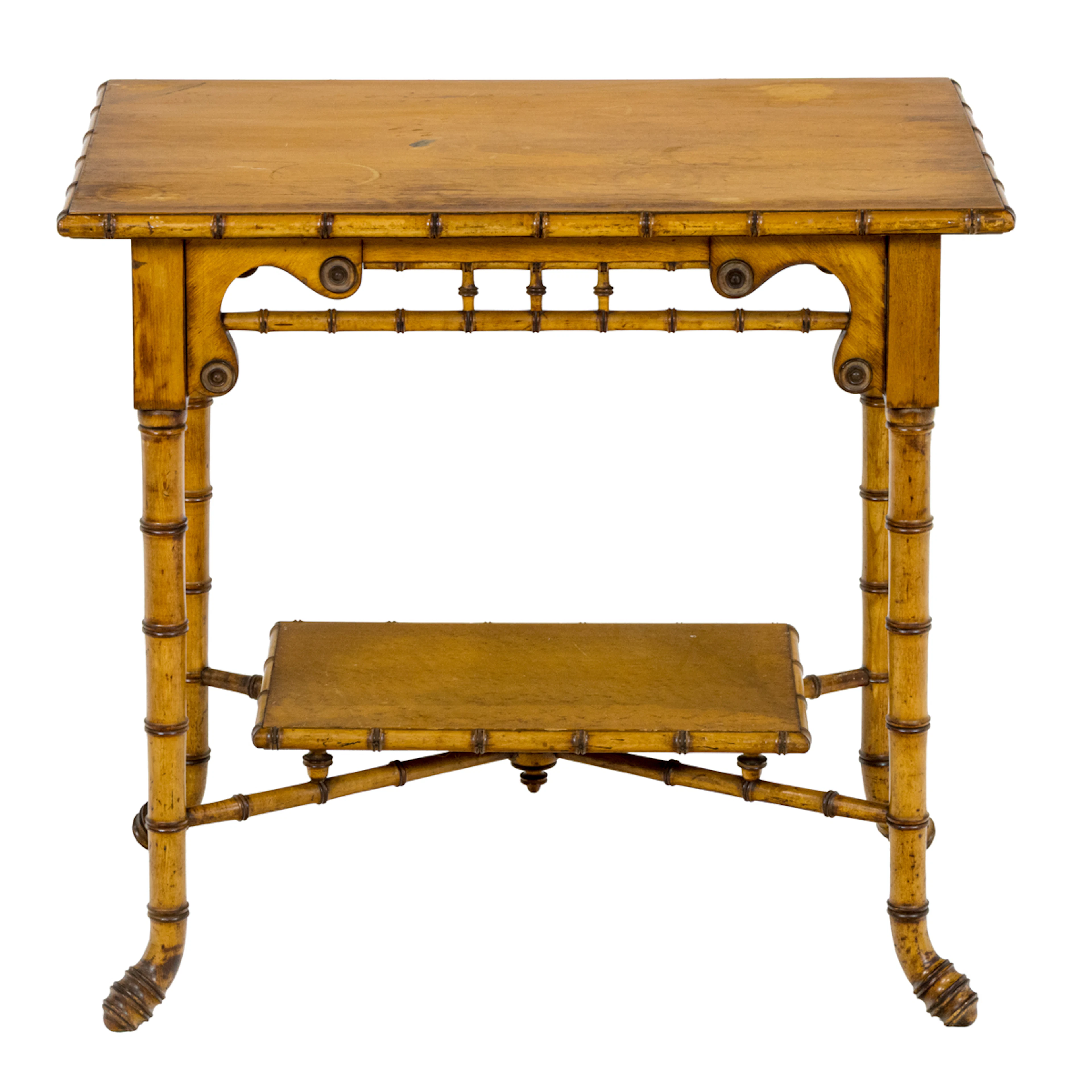 An American Victorian faux bamboo side table attributed to R. J Horner