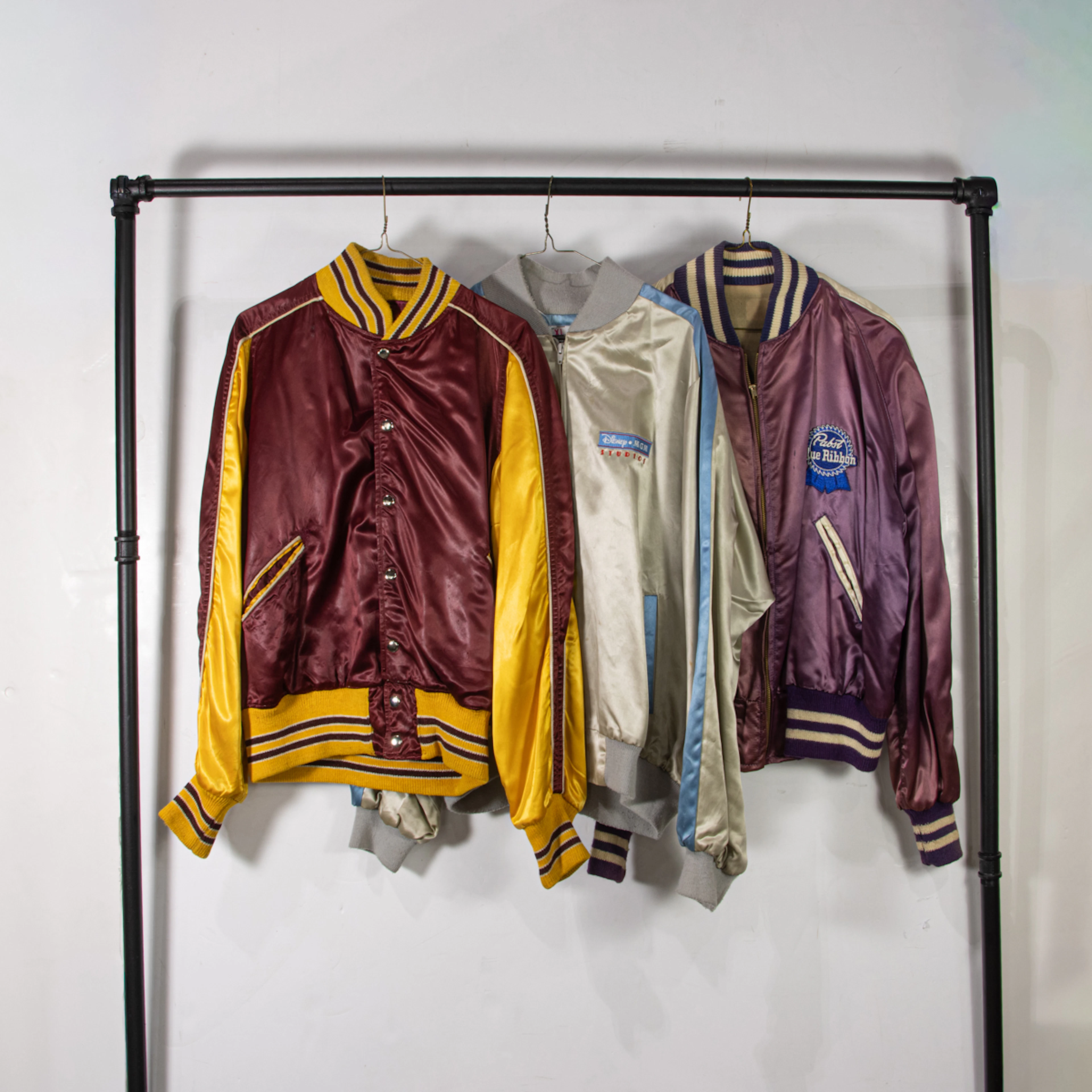 Three vintage satin jackets