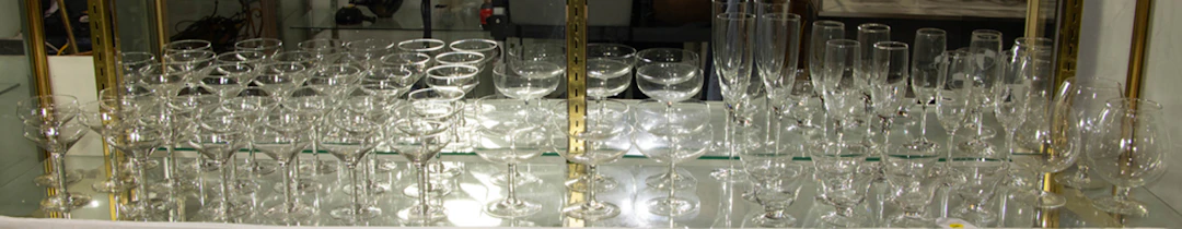 An assembled group of glass stemware