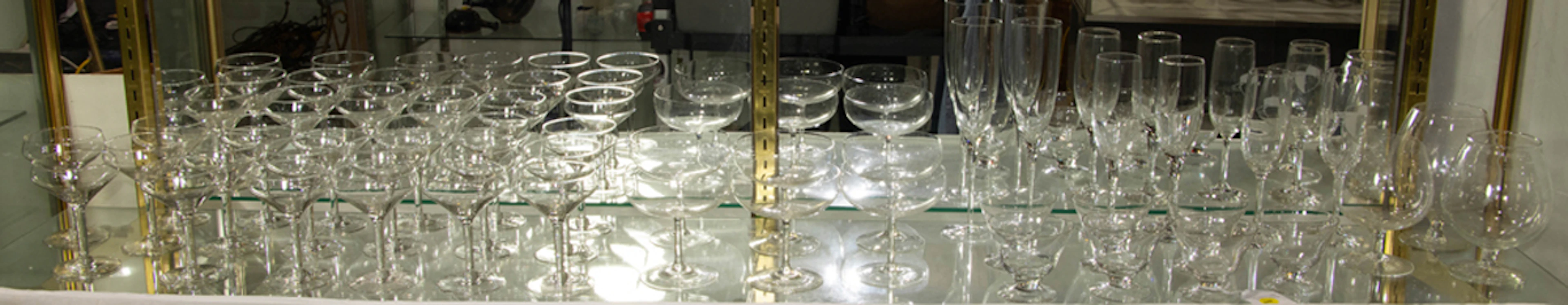 An assembled group of glass stemware