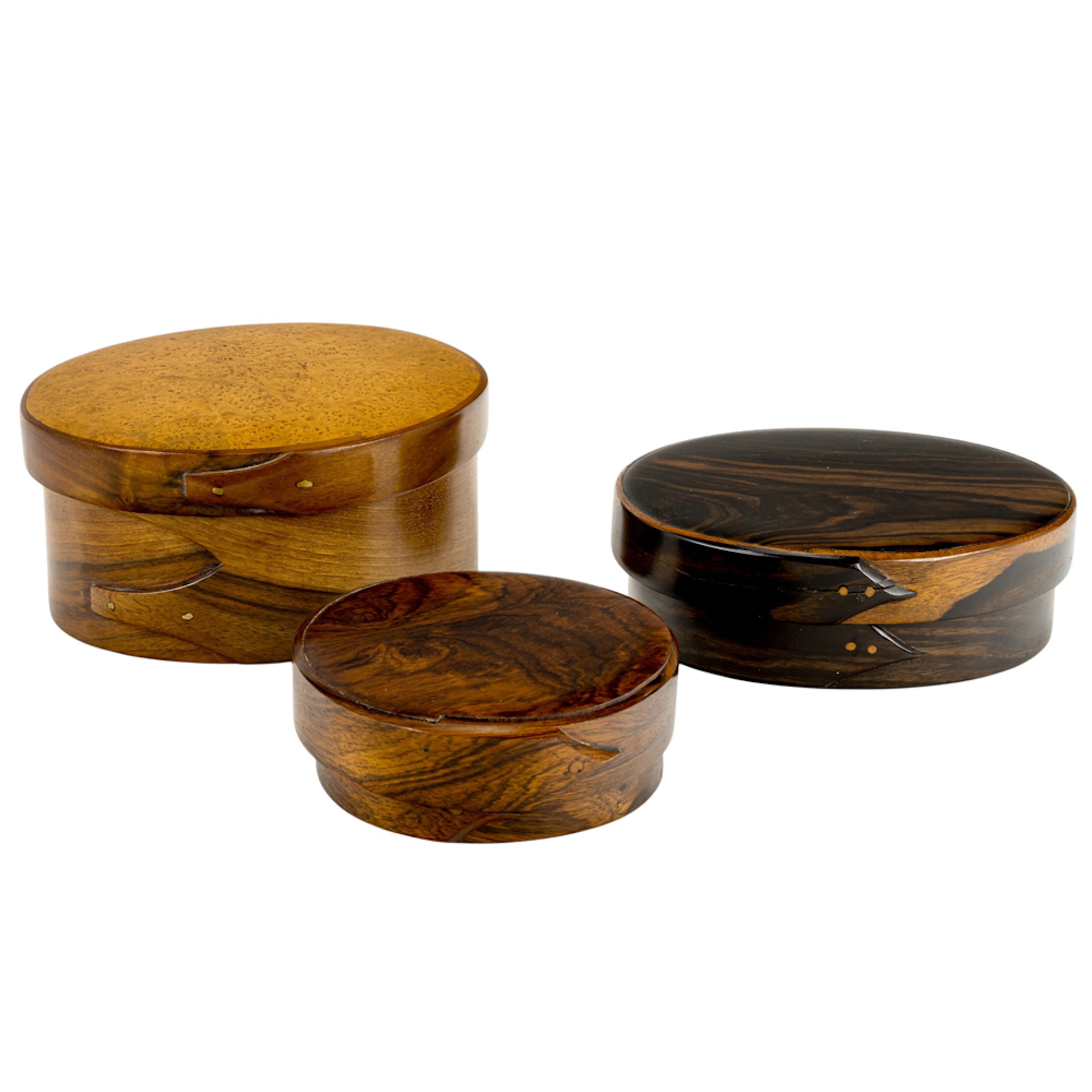 Three Studio steam-bent wood boxes