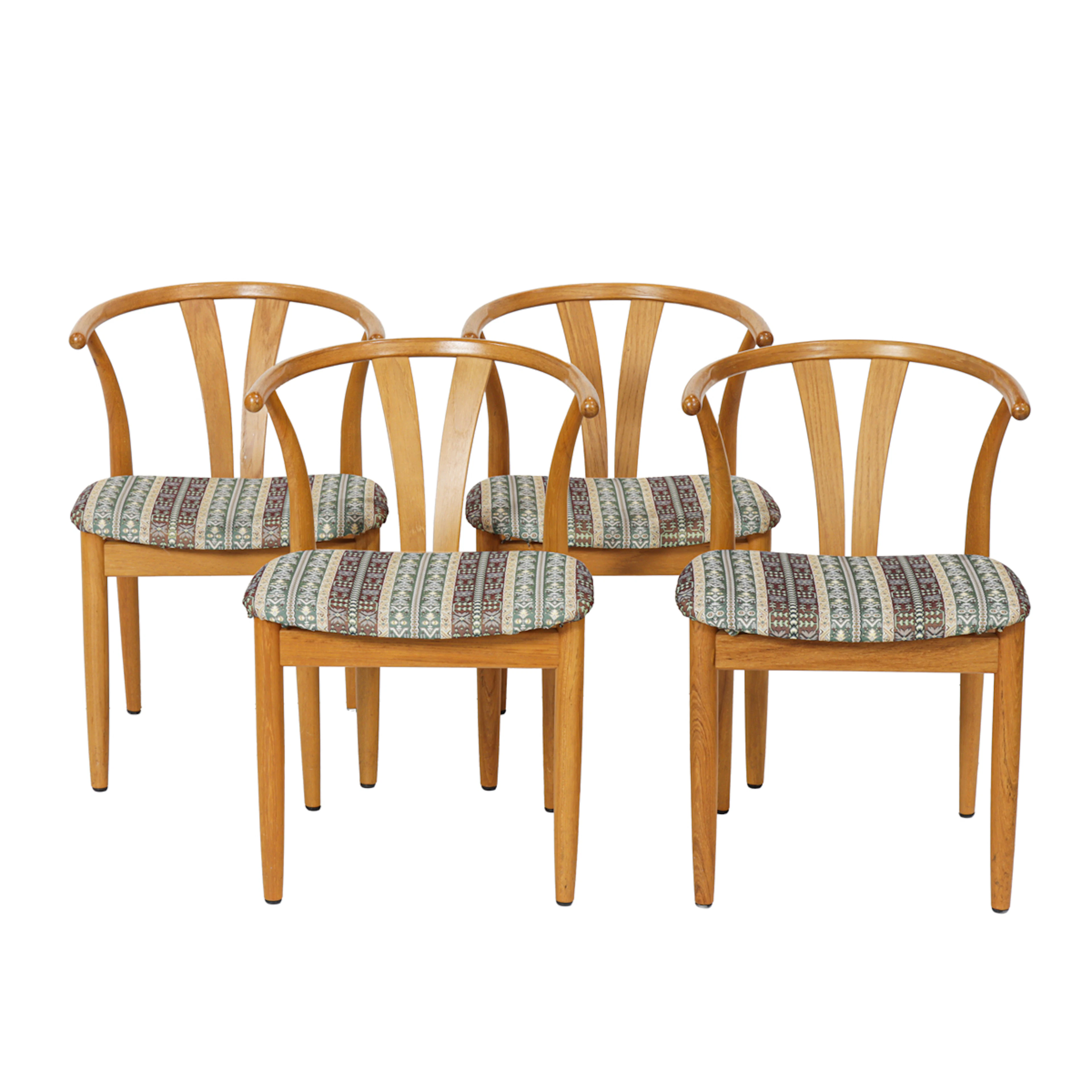 A set of four Danish Modern wishbone style chairs
