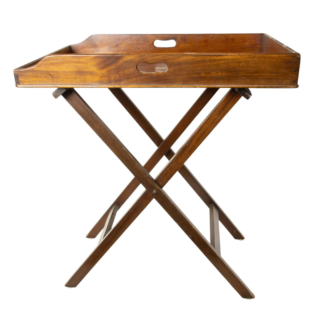 A Georgian mahogany tray with stand